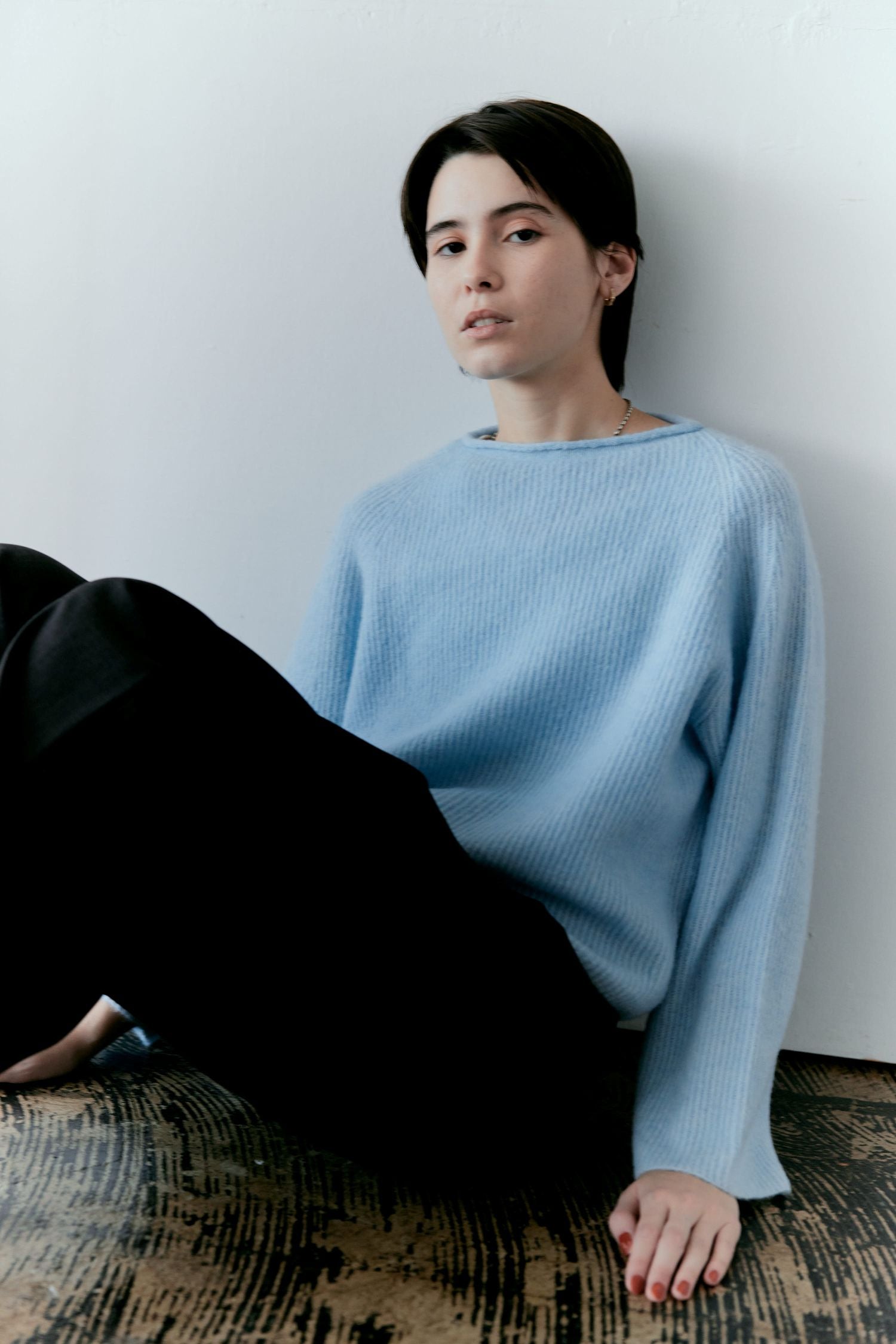 doux bleu ラマ畦プルオーバー DB-2552-055