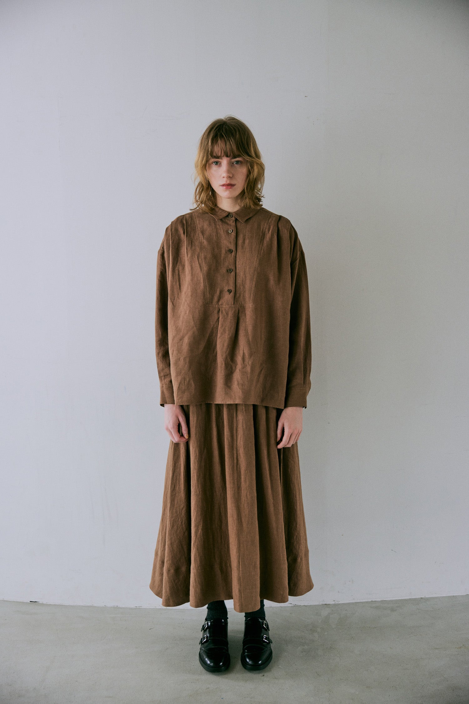 doux bleu リネンギャザースカート DB-2546-012