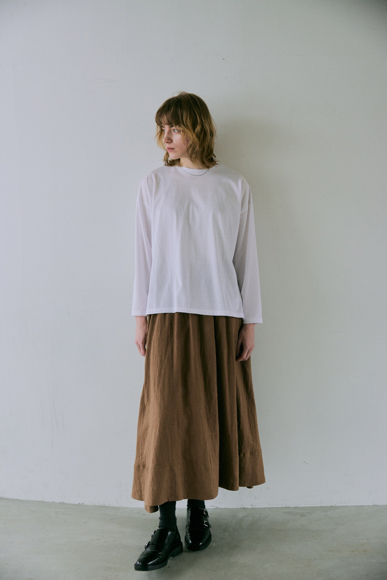 doux bleu リネンギャザースカート DB-2546-012