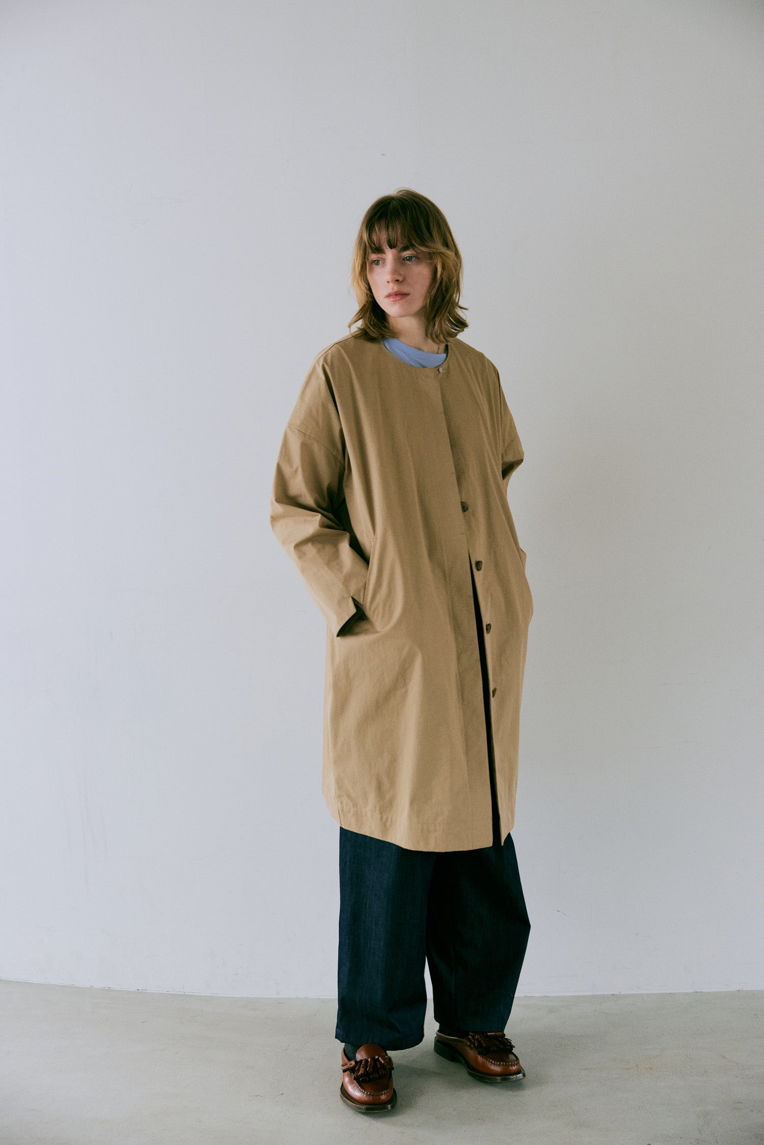 doux bleu C/N ノーカラーコート DB-2547-025