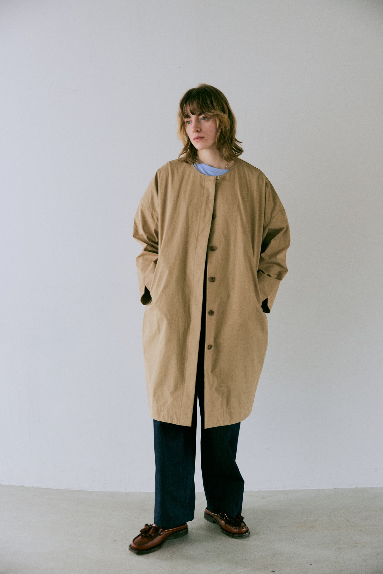 doux bleu C/N ノーカラーコート DB-2547-025