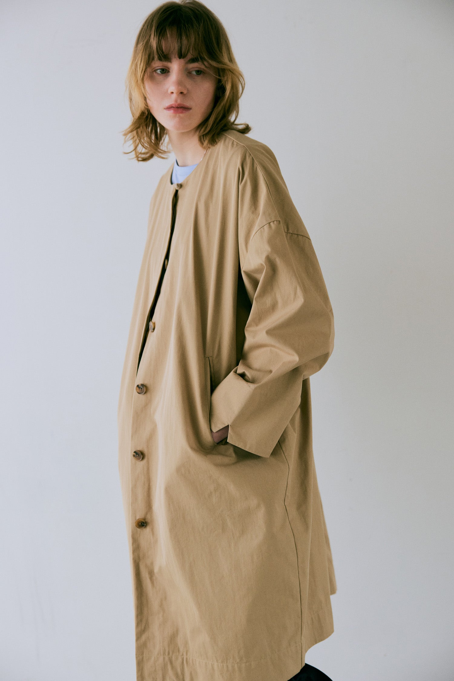 doux bleu C/N ノーカラーコート DB-2547-025