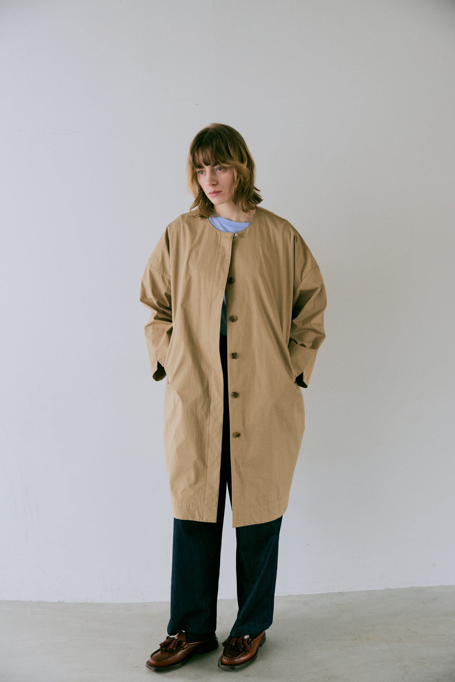 doux bleu C/N ノーカラーコート DB-2547-025