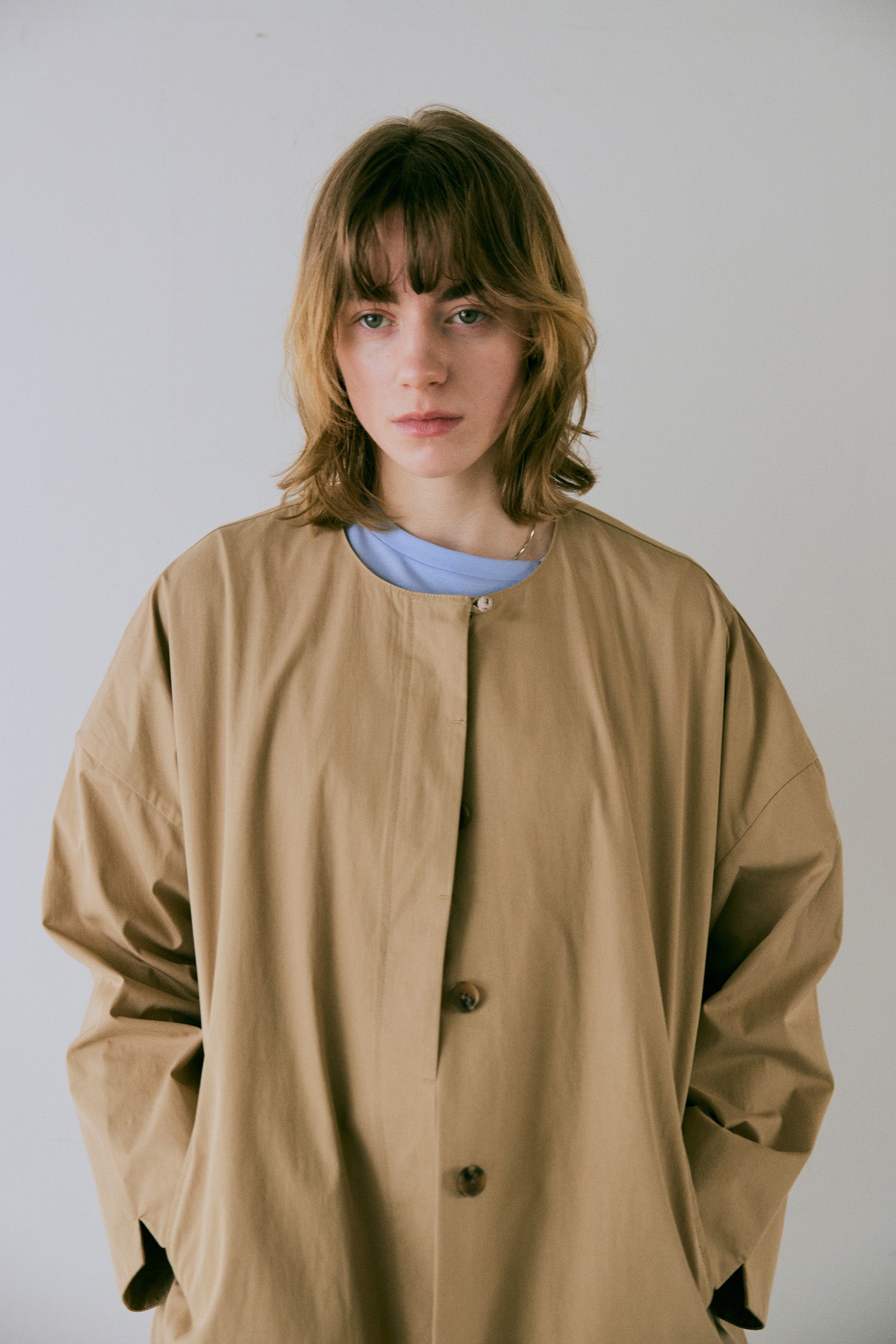 doux bleu C/N ノーカラーコート DB-2547-025