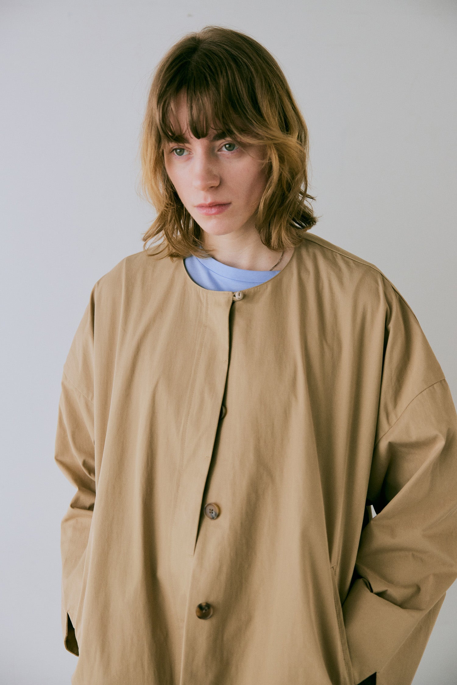 doux bleu C/N ノーカラーコート DB-2547-025