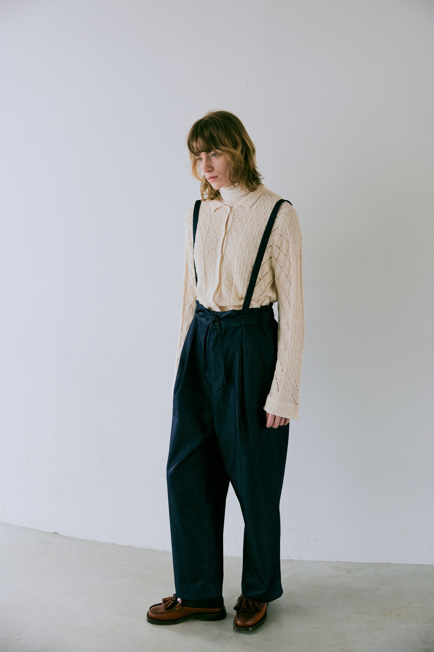 doux bleu オープンワーク ニットシャツ DB-2542-021