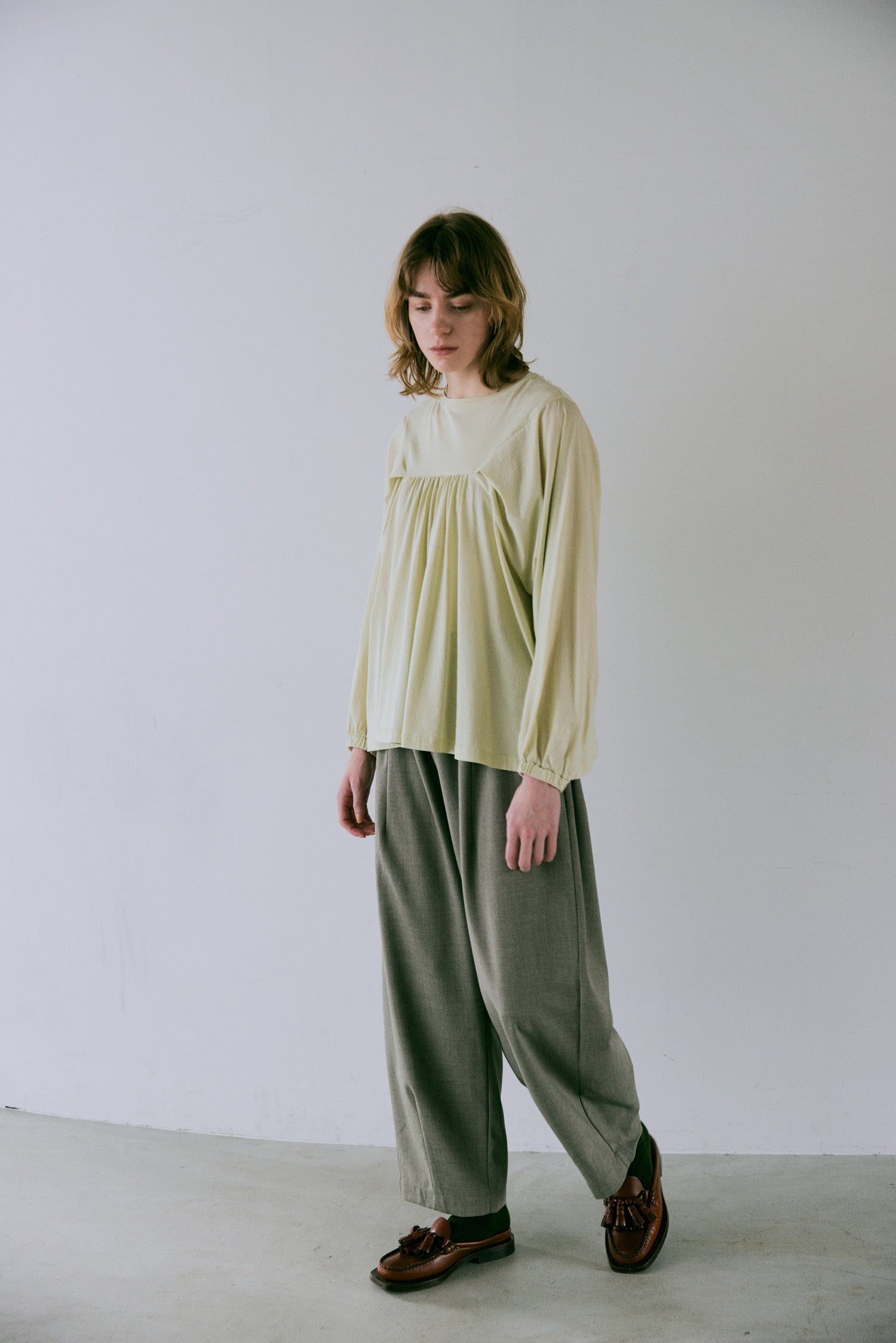 doux bleu シルケットコットン タックプルオーバー DB-2541-002