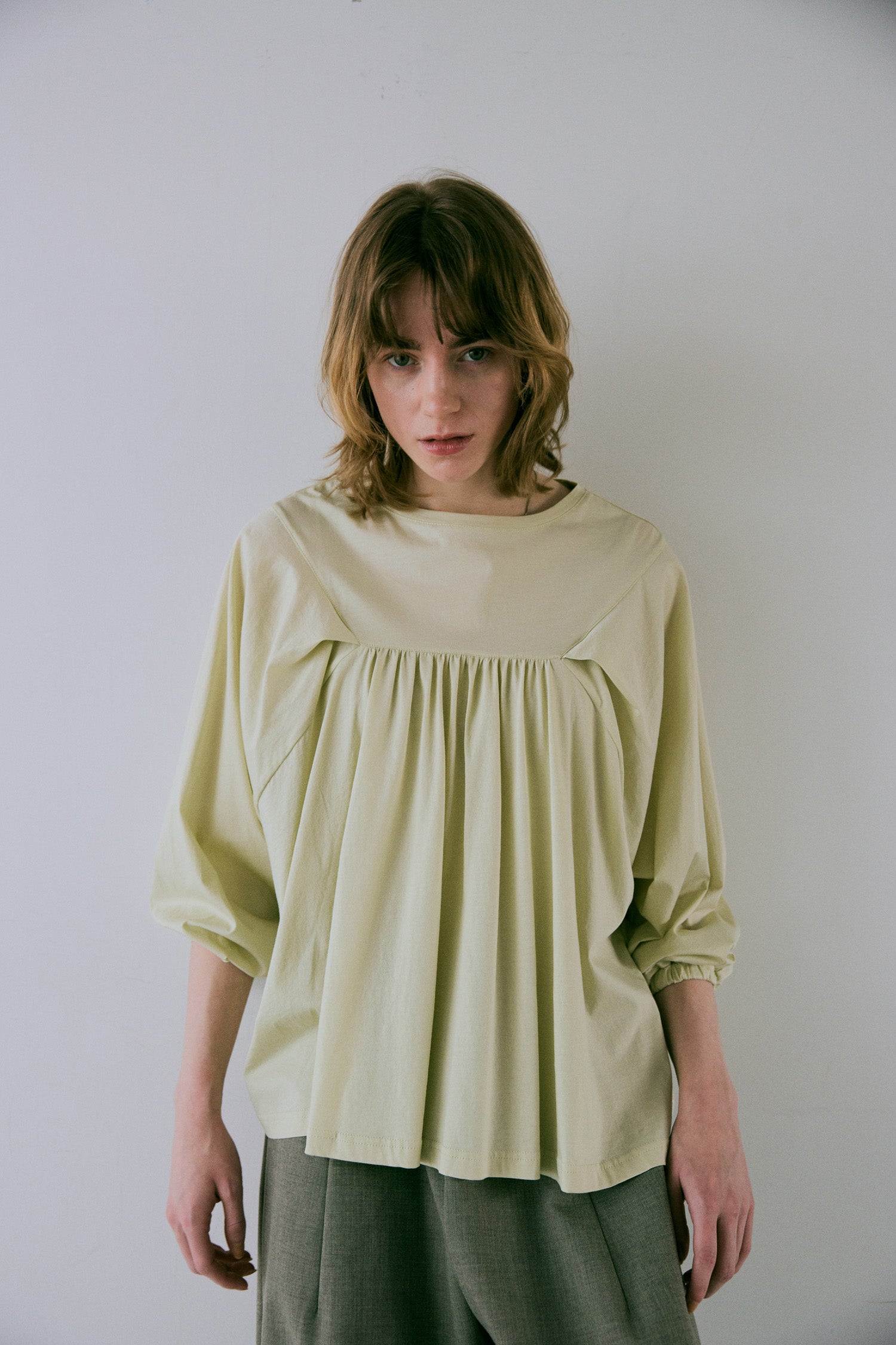 doux bleu シルケットコットン タックプルオーバー DB-2541-002