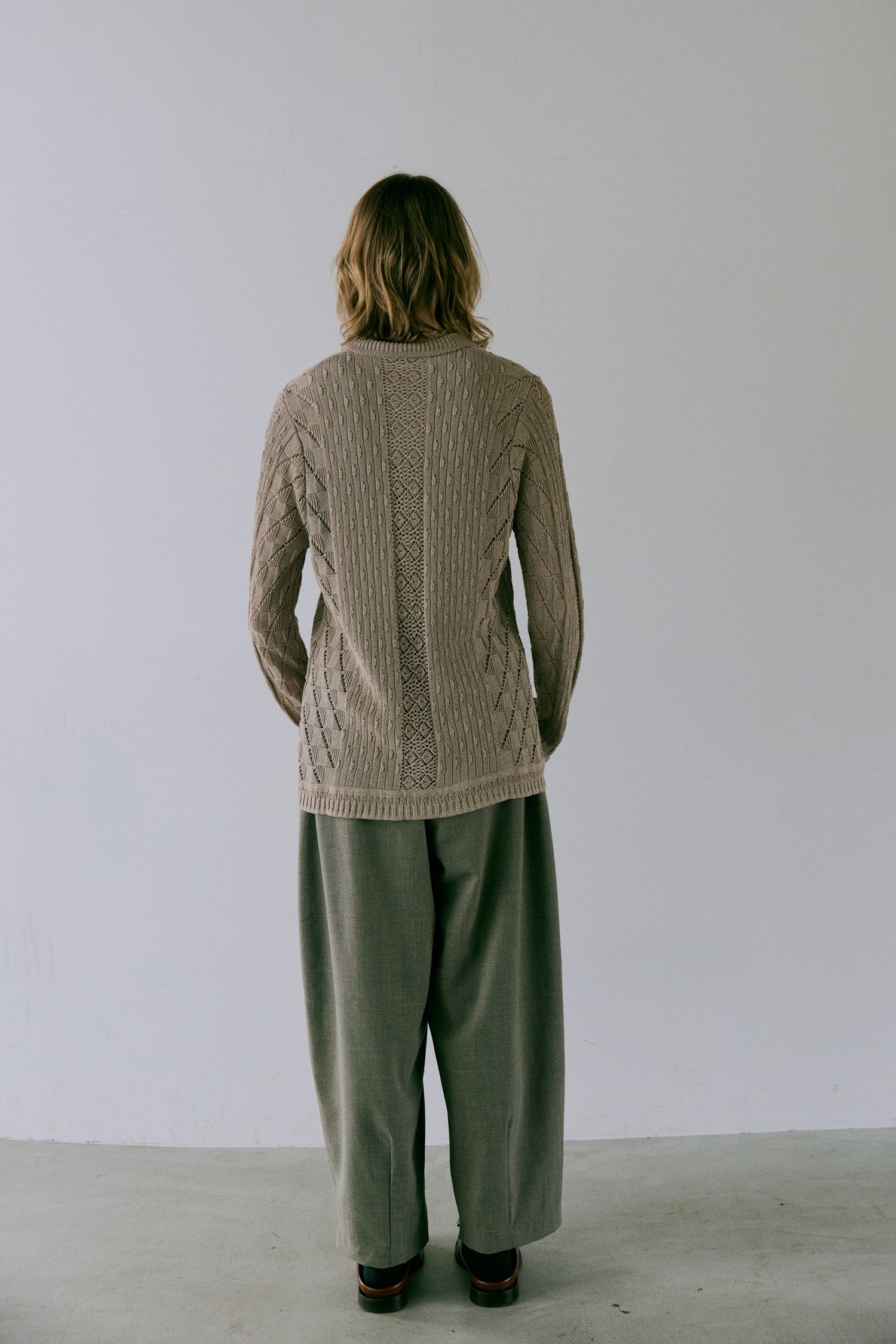 doux bleu オープンワーク ニットシャツ DB-2542-021