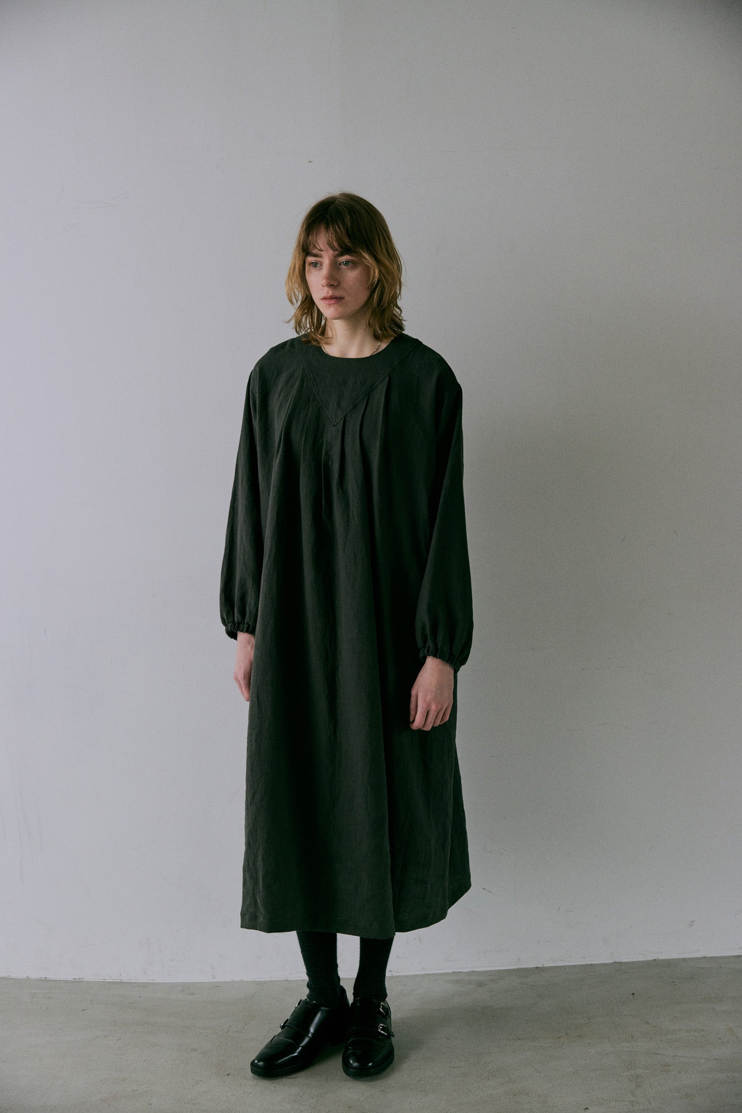 doux bleu リネンヨーク ワンピース DB-2544-013