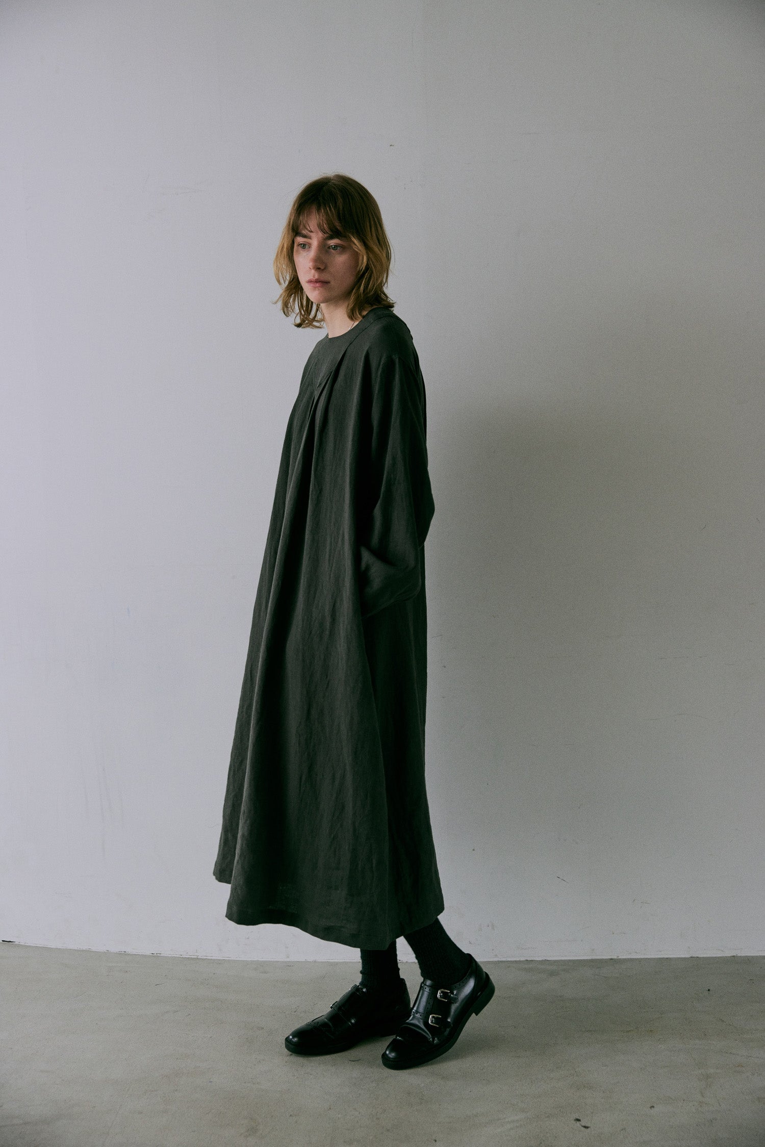 doux bleu リネンヨーク ワンピース DB-2544-013