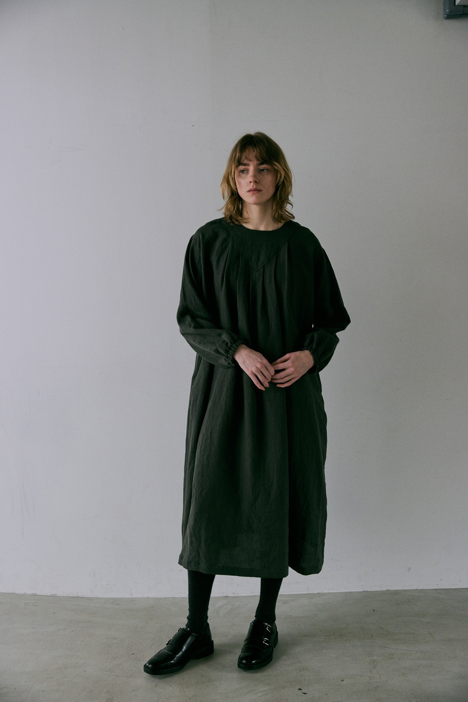 doux bleu リネンヨーク ワンピース DB-2544-013