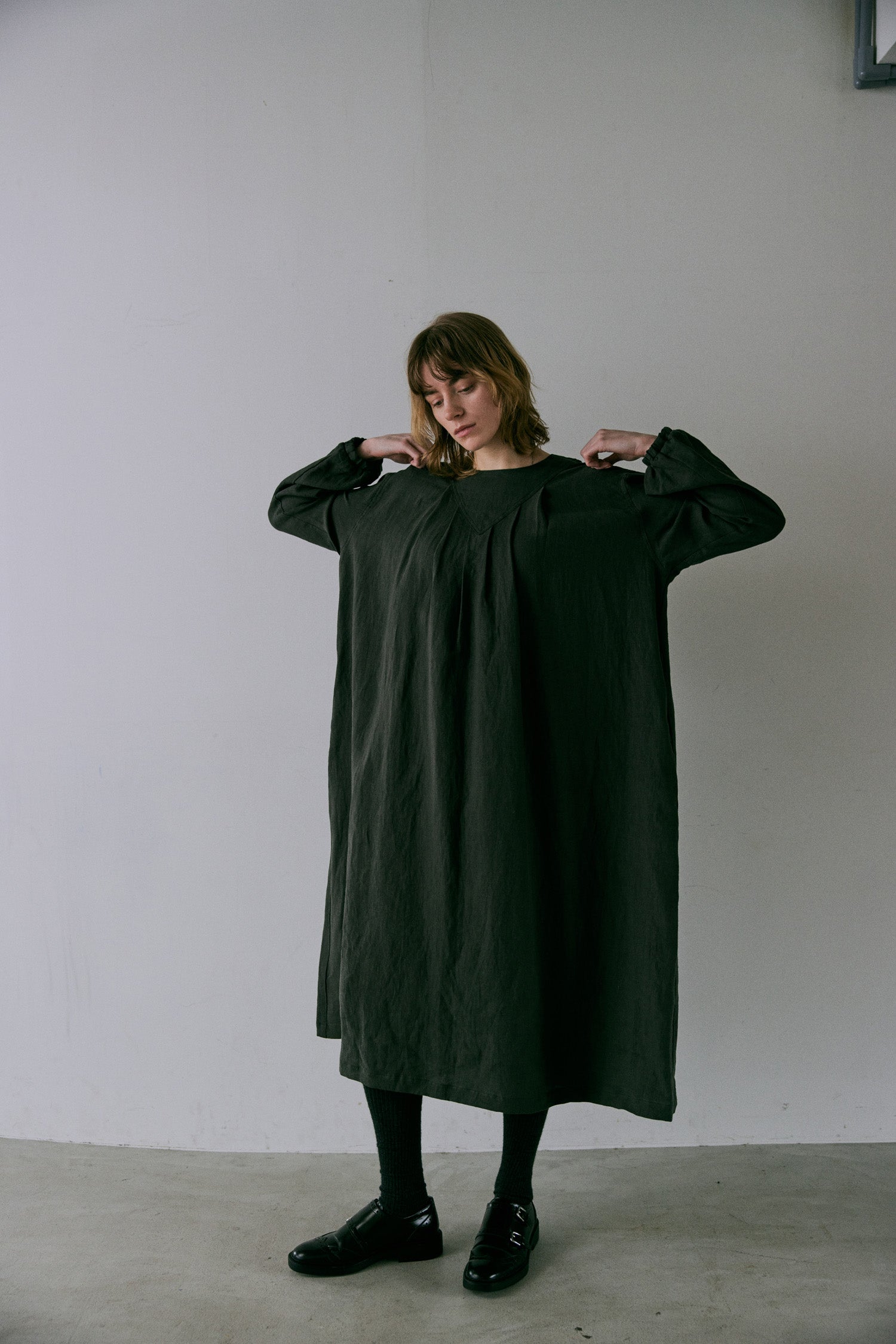 doux bleu リネンヨーク ワンピース DB-2544-013