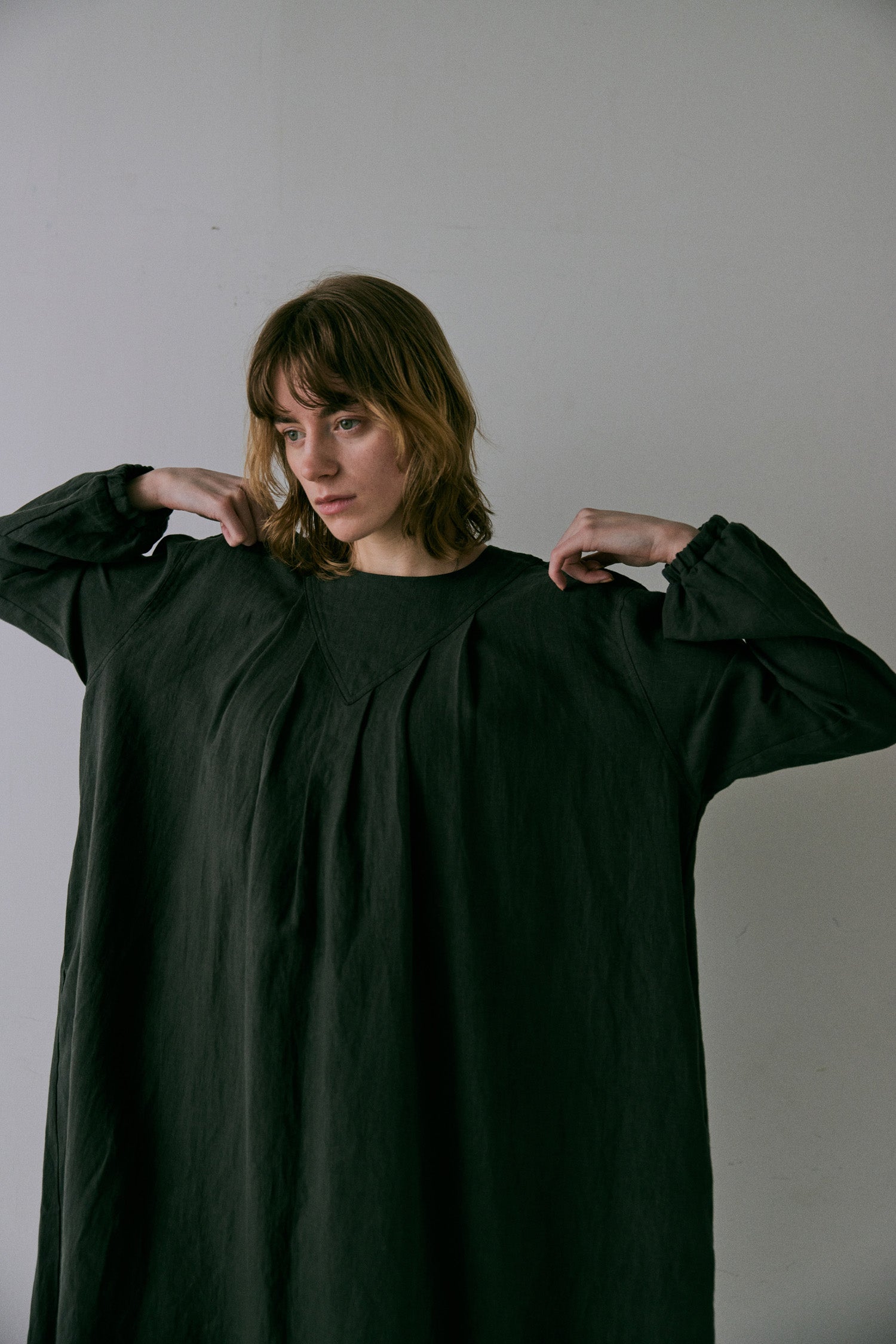 doux bleu リネンヨーク ワンピース DB-2544-013