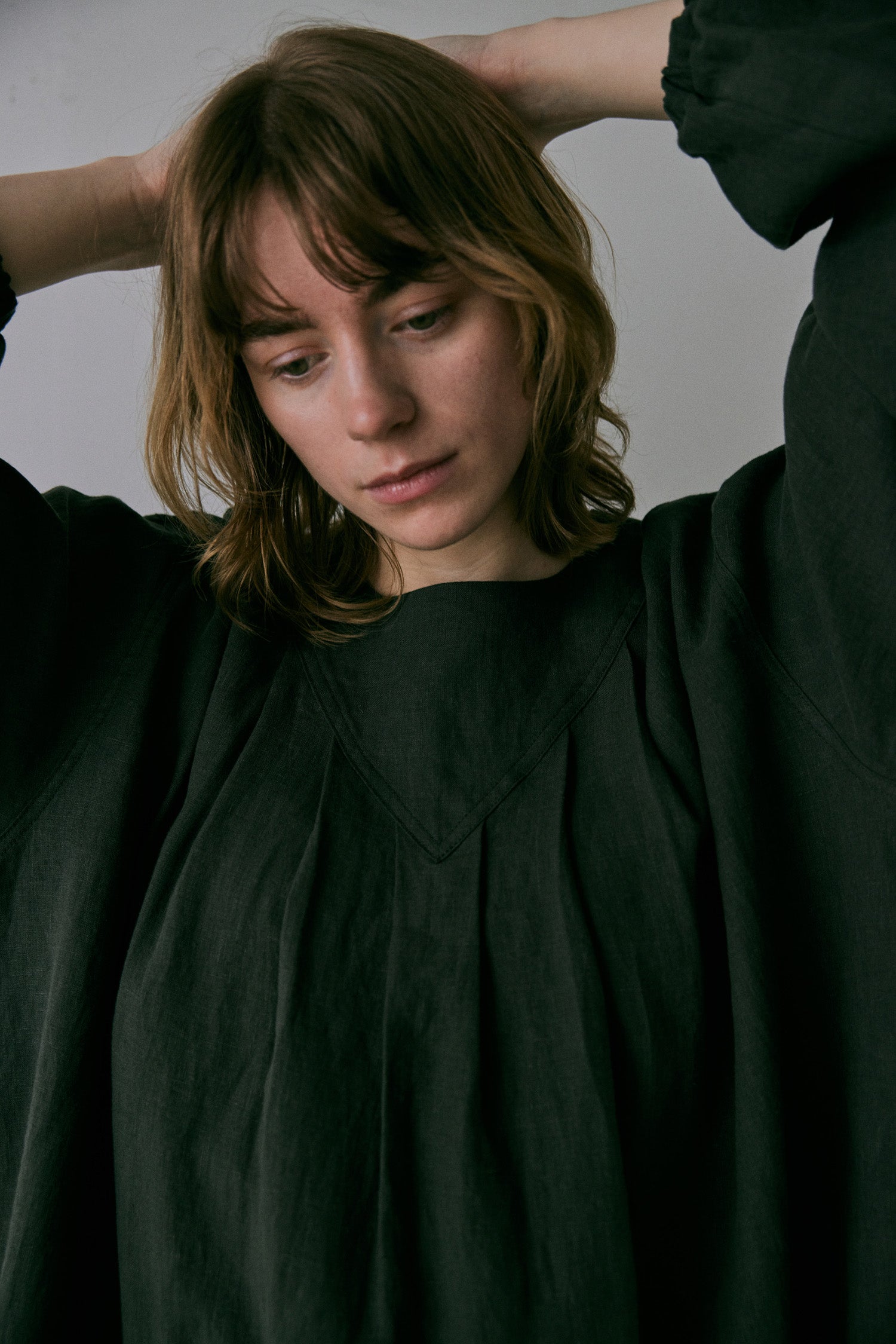 doux bleu リネンヨーク ワンピース DB-2544-013