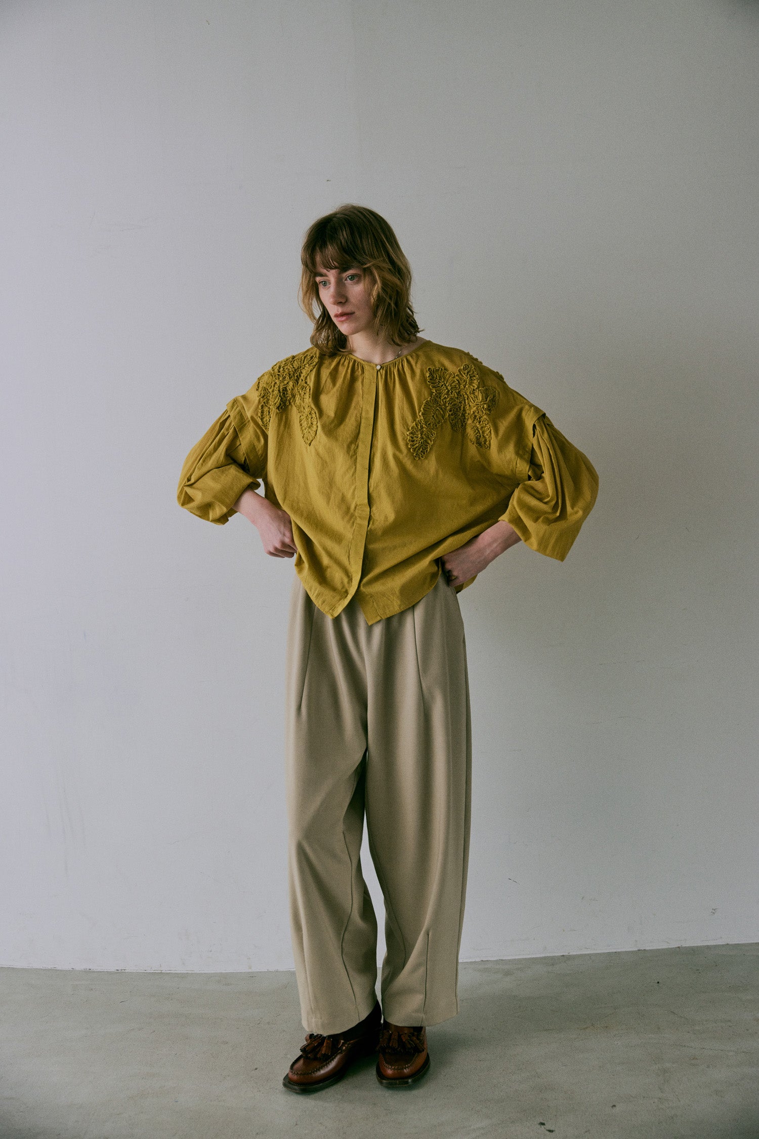 doux bleu タックボリュームパンツ DB-2545-024