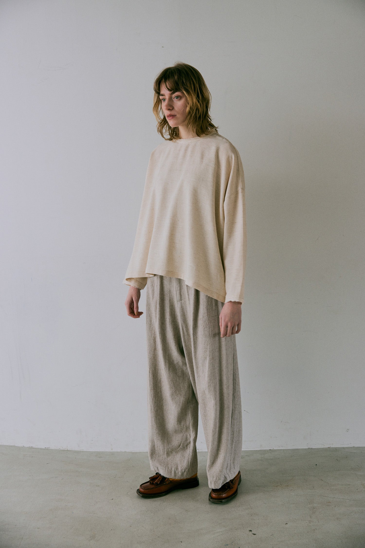 doux bleu リネンレーヨン ストライプパンツ DB-2545-015