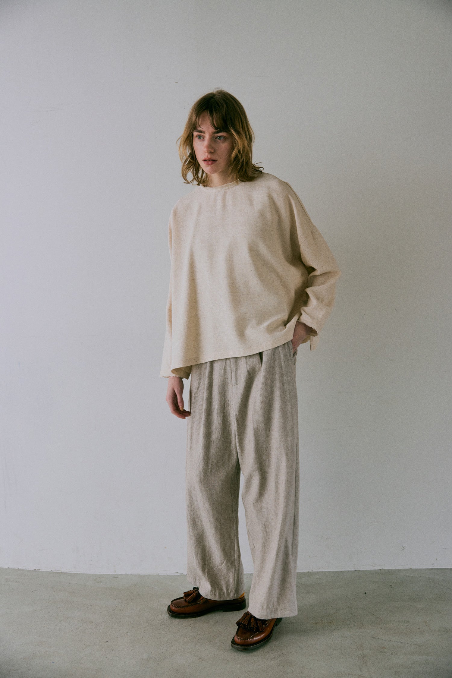 doux bleu コットンリネン ワイドプルオーバー DB-2543-014