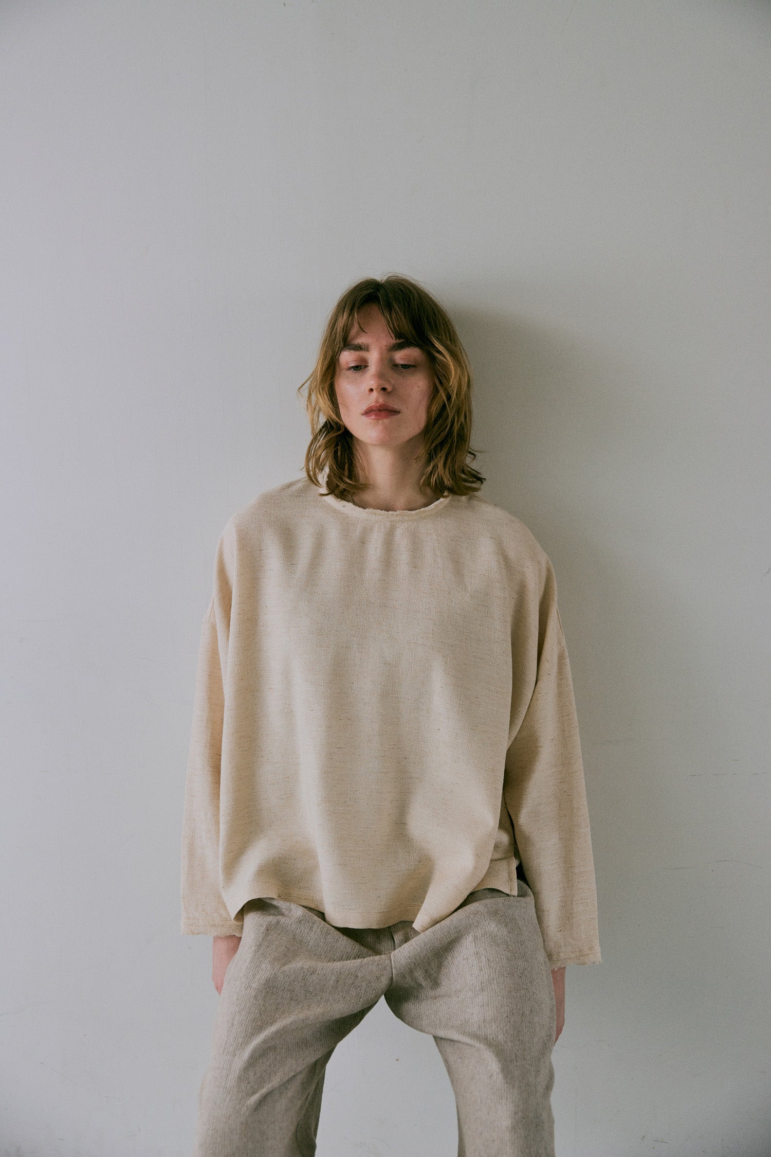 doux bleu コットンリネン ワイドプルオーバー DB-2543-014