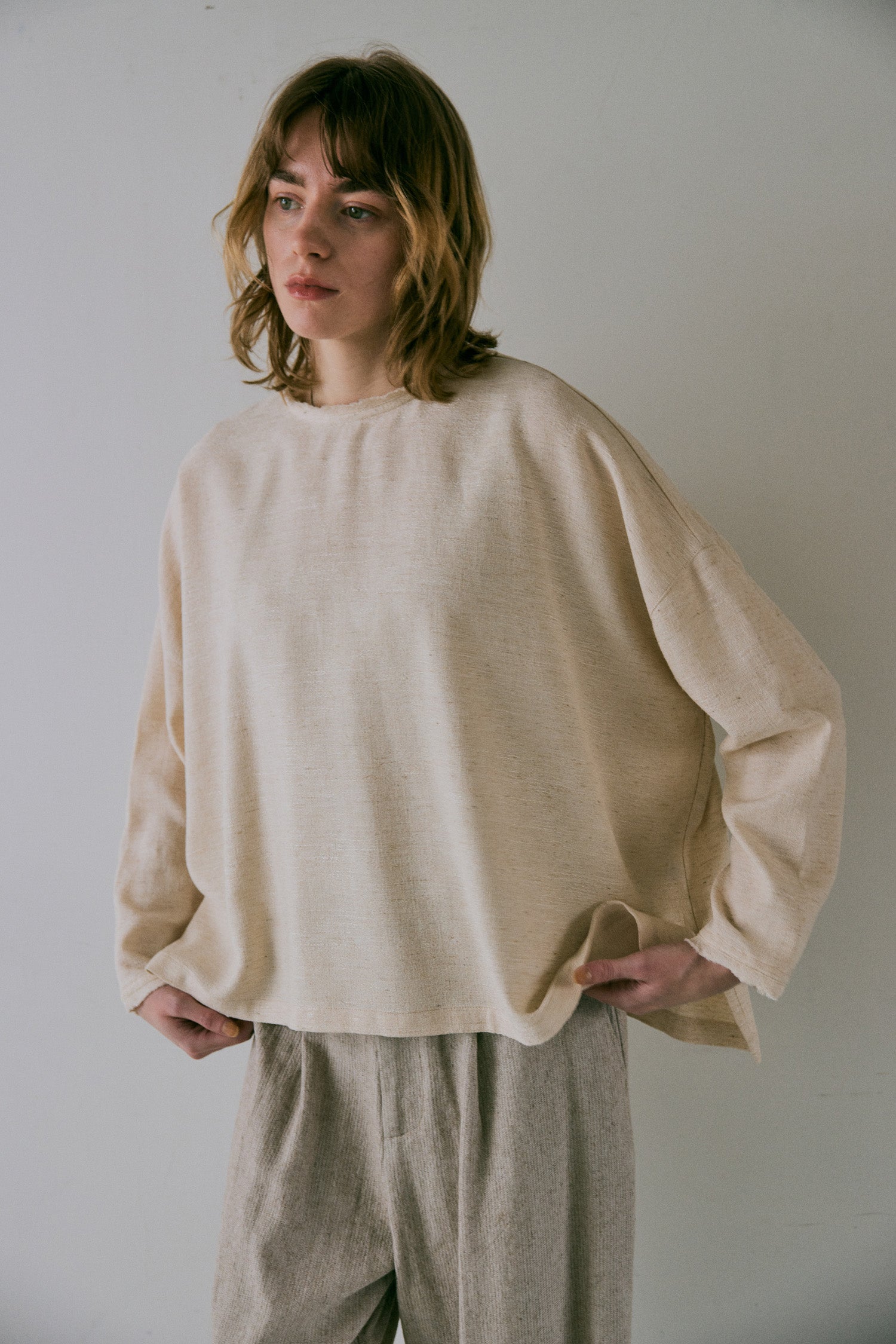 doux bleu コットンリネン ワイドプルオーバー DB-2543-014