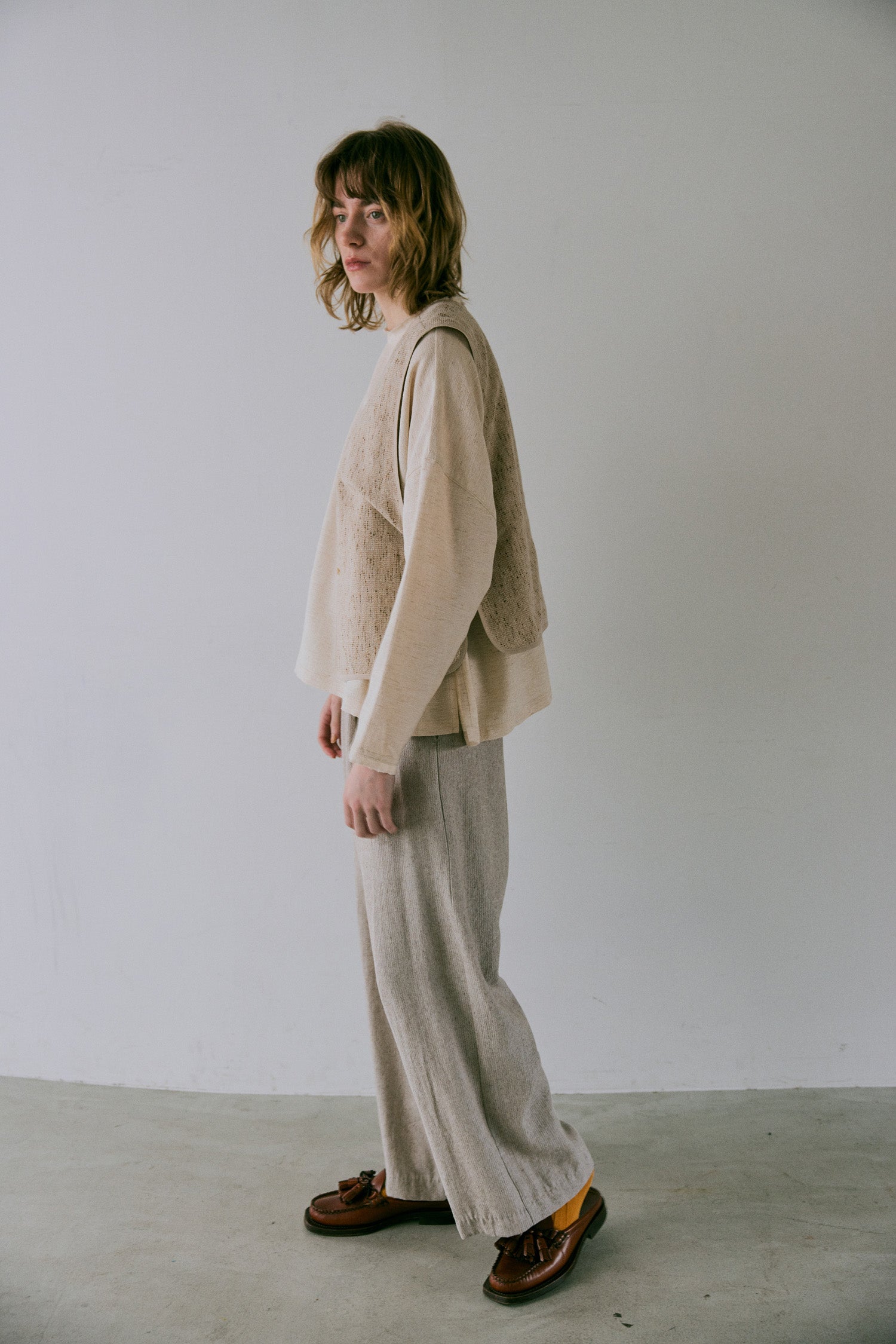 doux bleu ミックスツイード2WAYベスト DB-2548-027