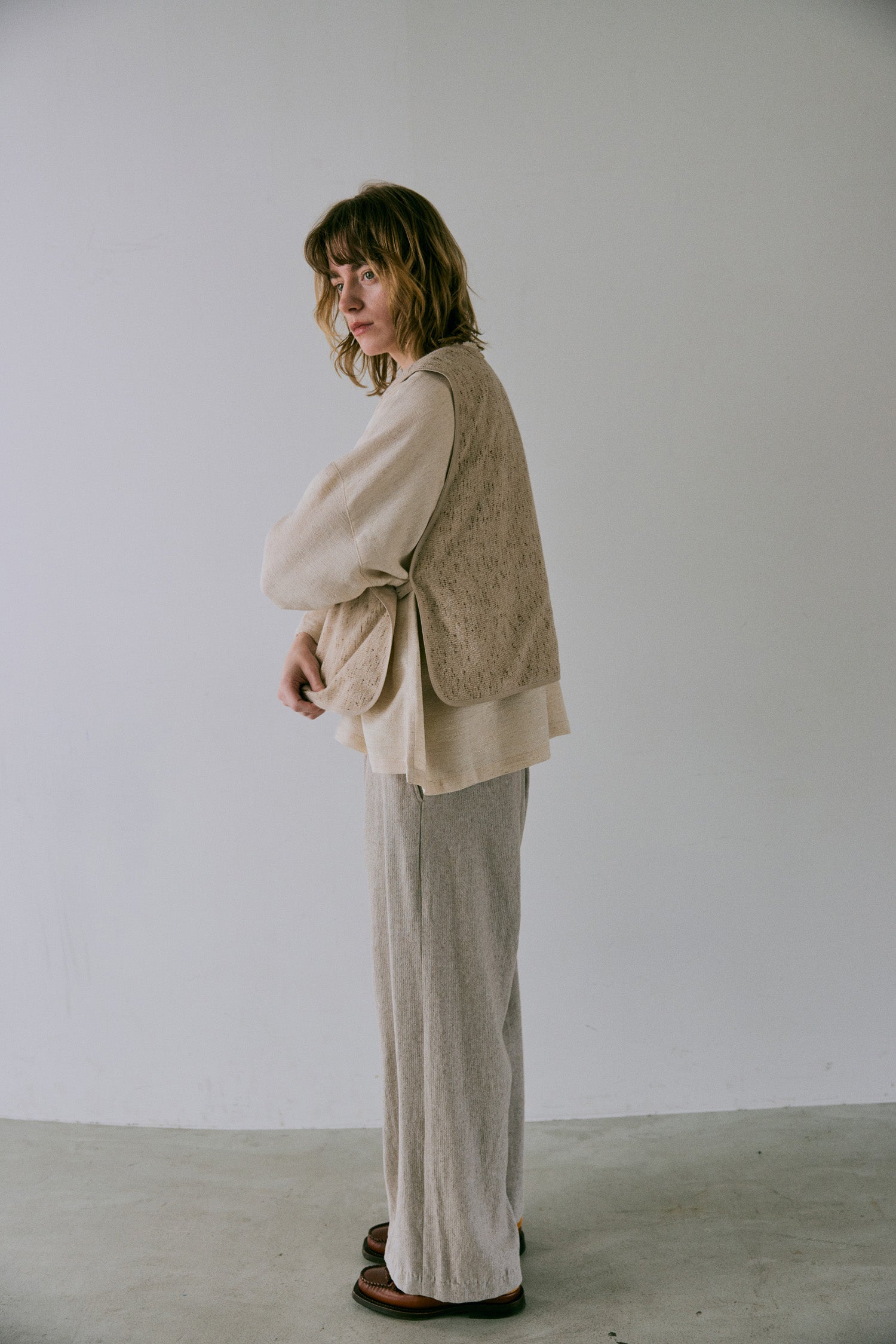 doux bleu ミックスツイード2WAYベスト DB-2548-027