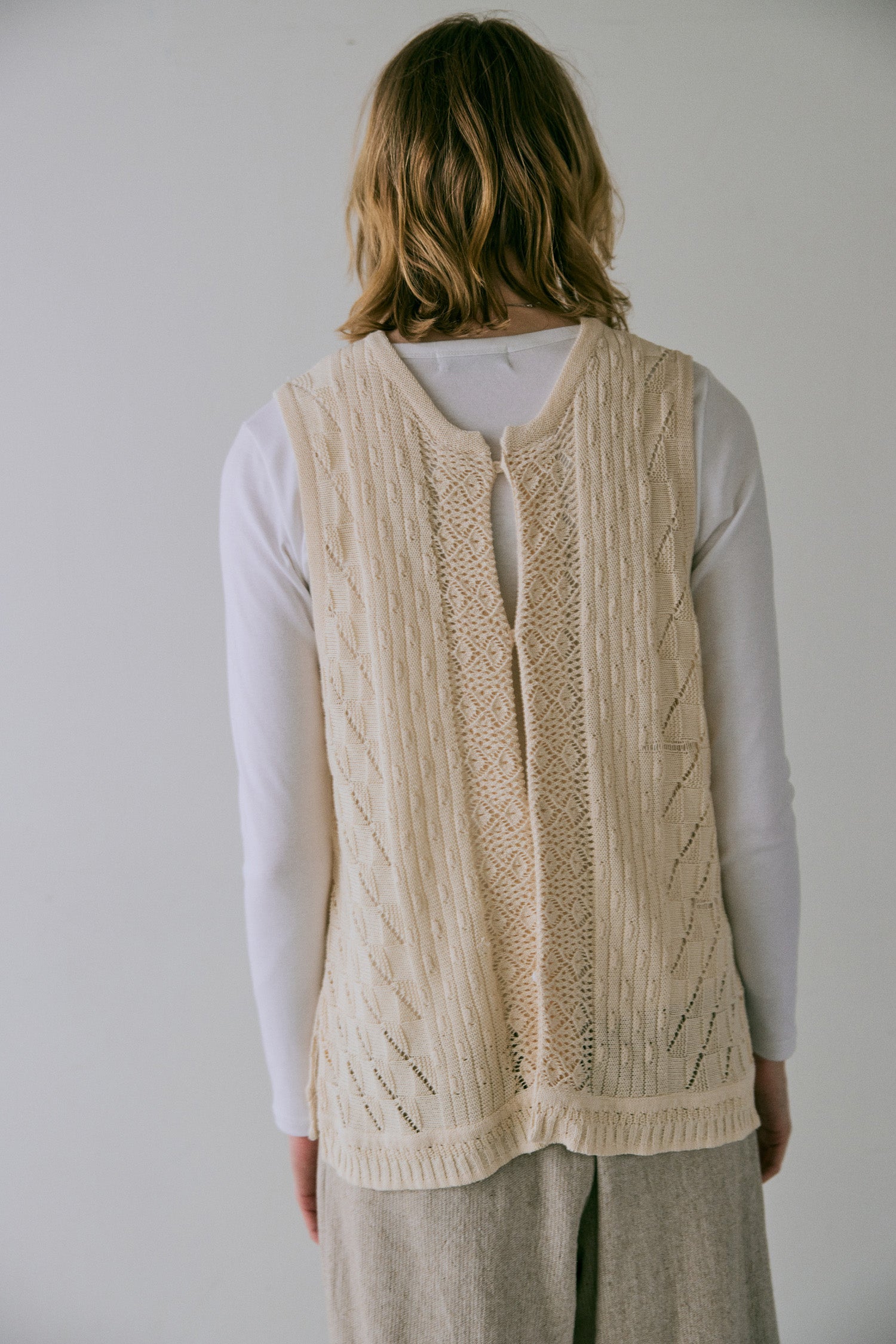 doux bleu オープンワーク ニットベスト DB-2548-022