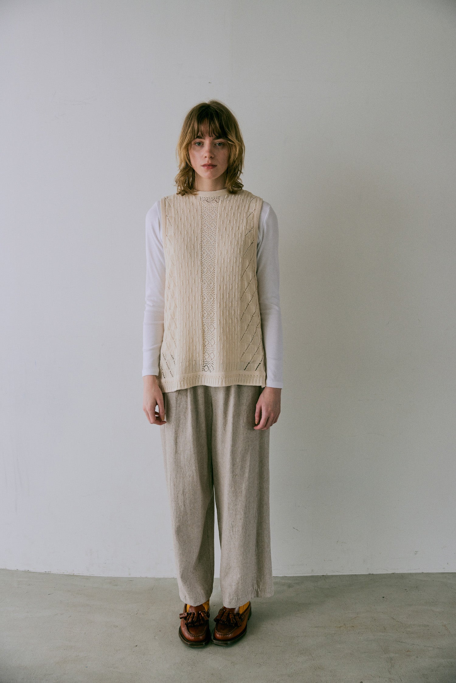 doux bleu オープンワーク ニットベスト DB-2548-022