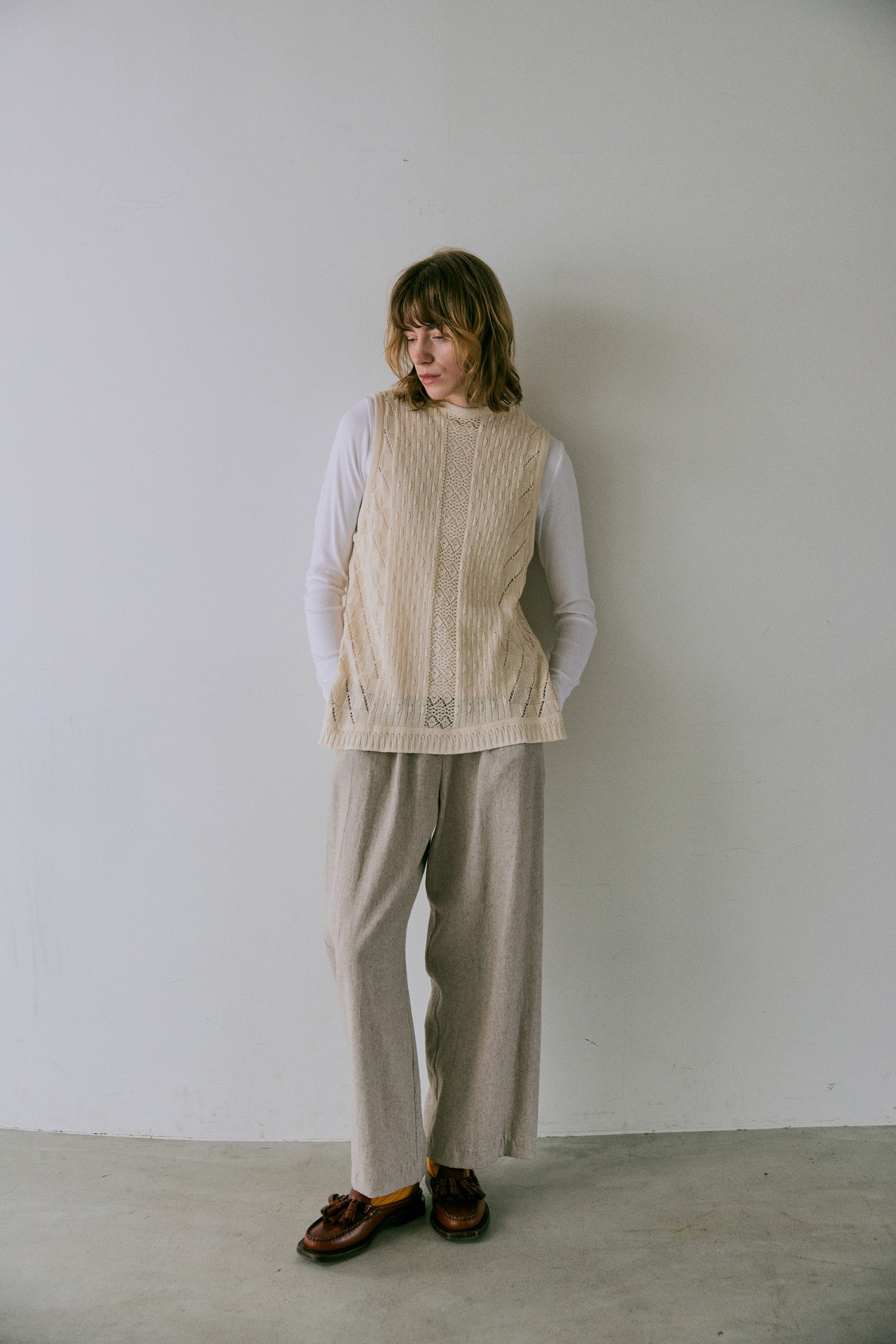 doux bleu オープンワーク ニットベスト DB-2548-022