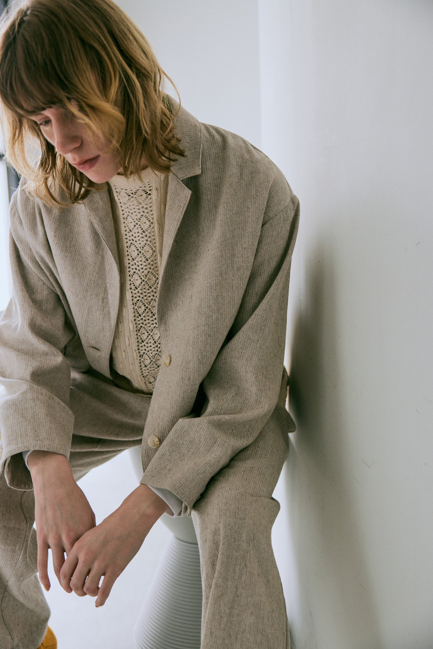 doux bleu オープンワーク ニットベスト DB-2548-022