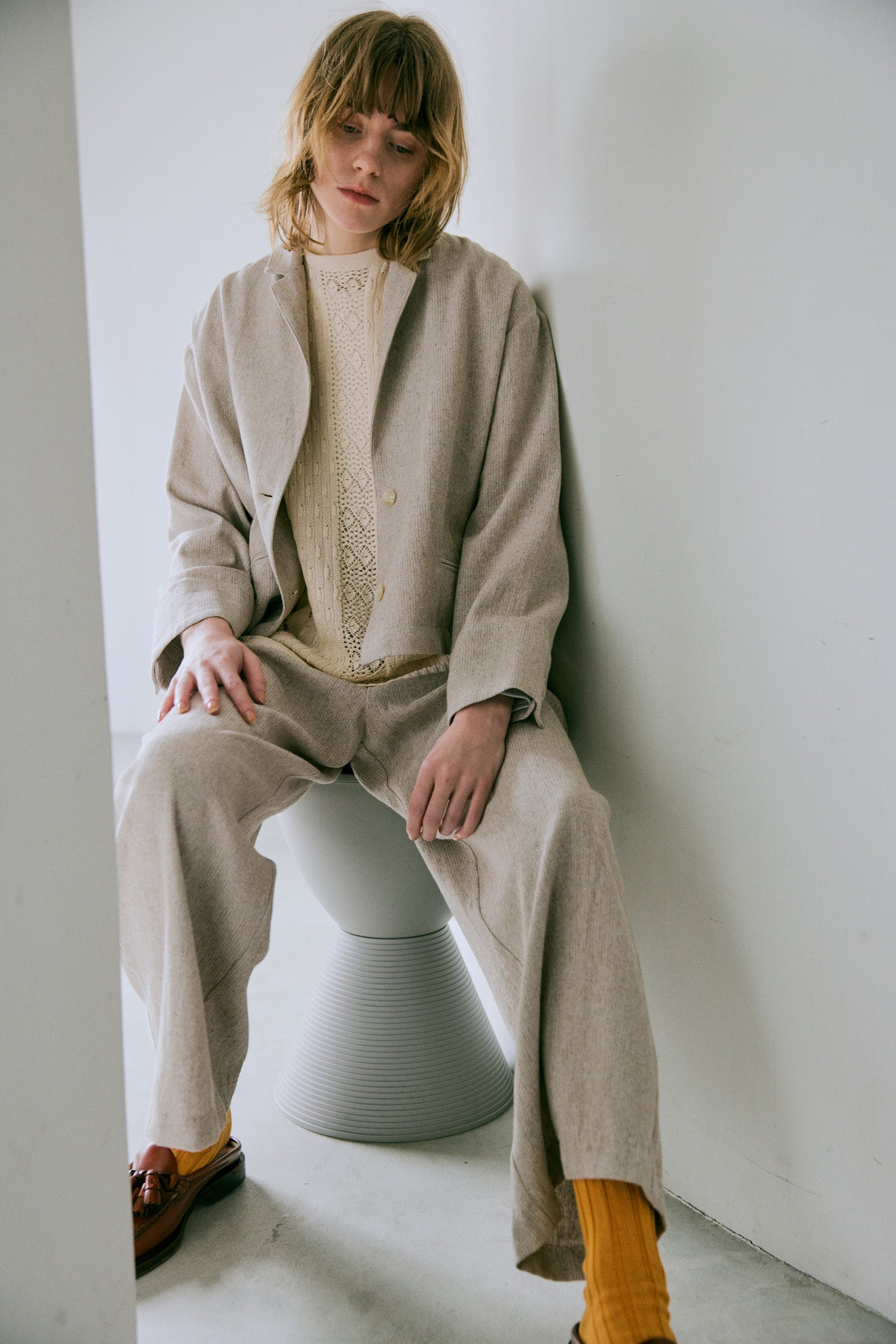 doux bleu オープンワーク ニットベスト DB-2548-022