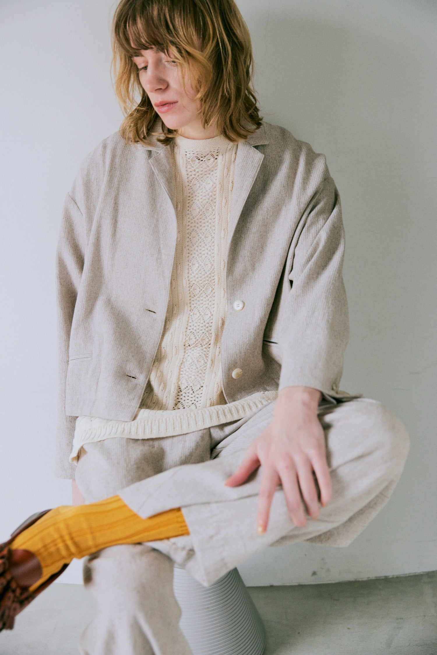 doux bleu オープンワーク ニットベスト DB-2548-022