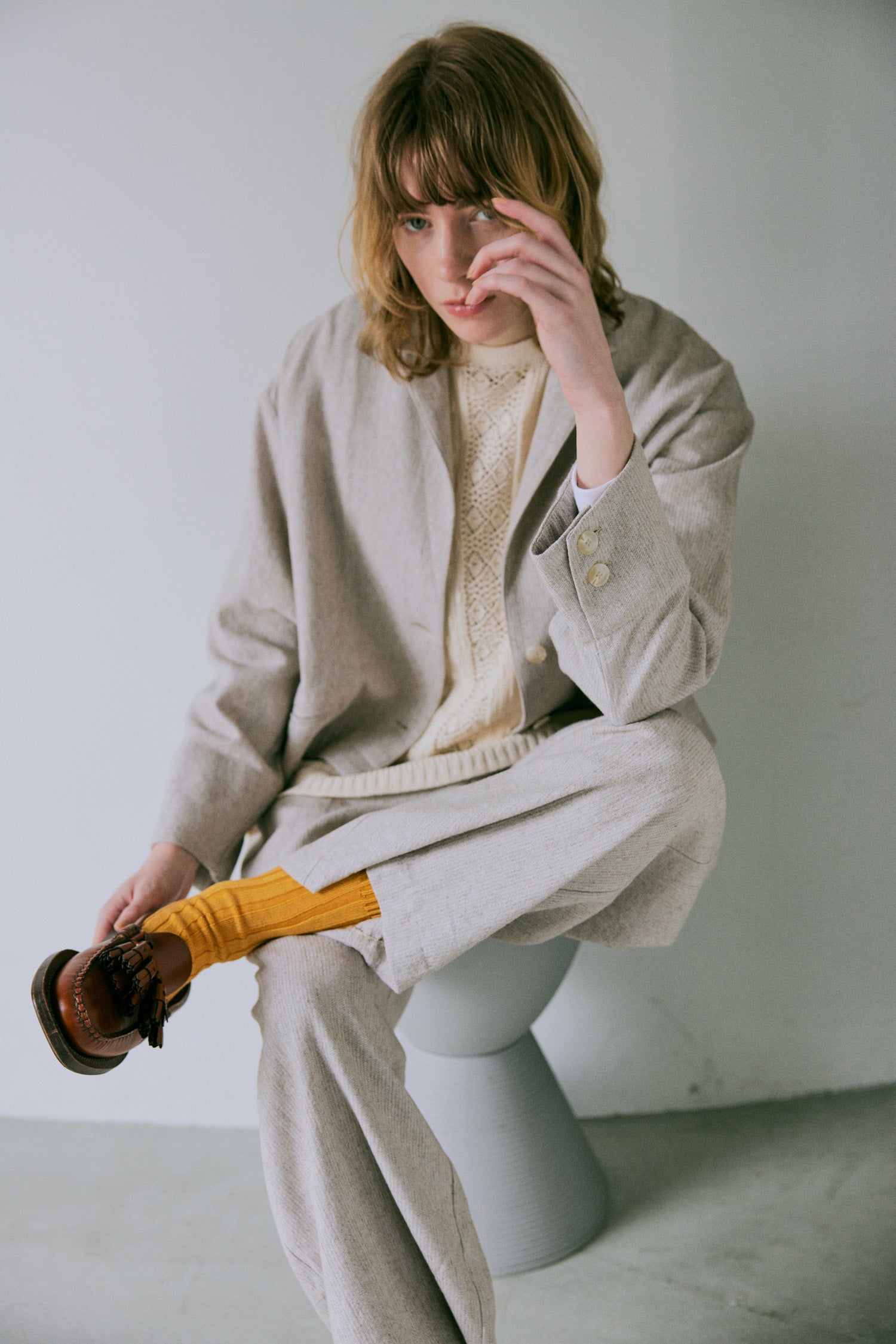 doux bleu オープンワーク ニットベスト DB-2548-022