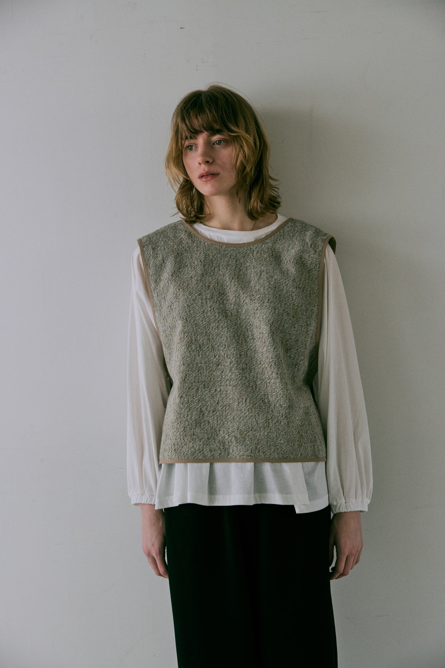 doux bleu ミックスツイード2WAYベスト DB-2548-027