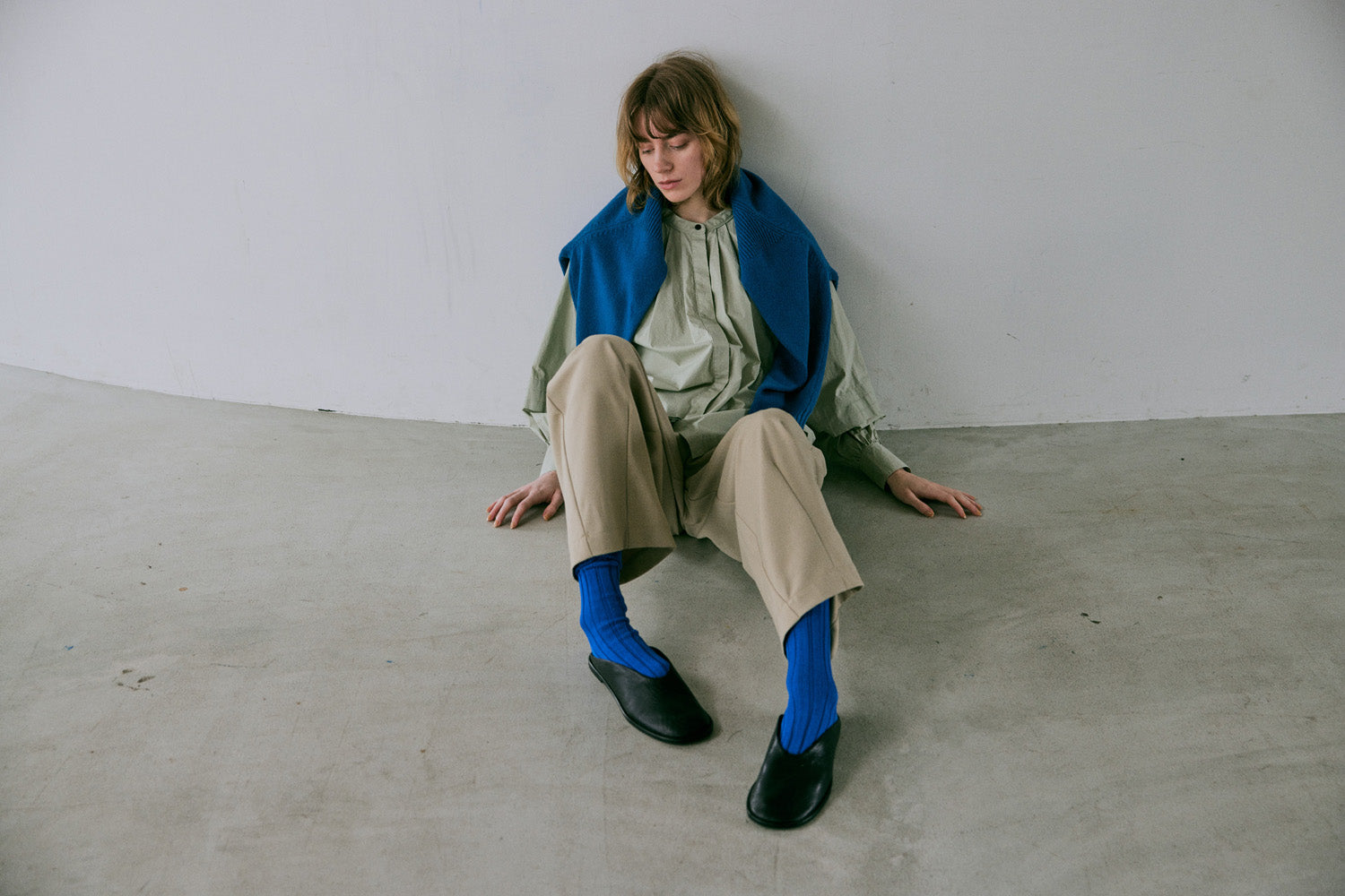 doux bleu コットンタックブラウス DB-2543-038