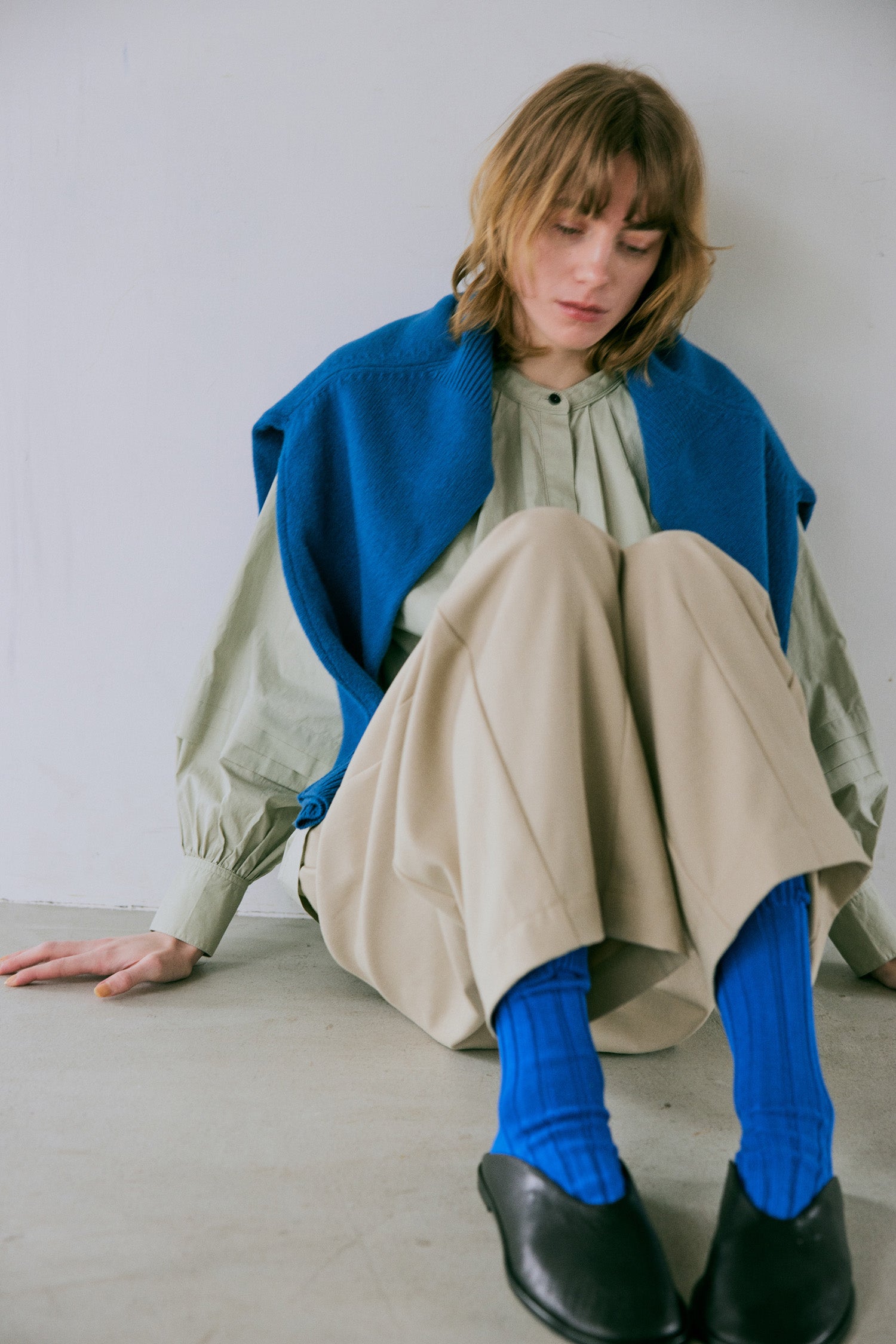 doux bleu コットンタックブラウス DB-2543-038