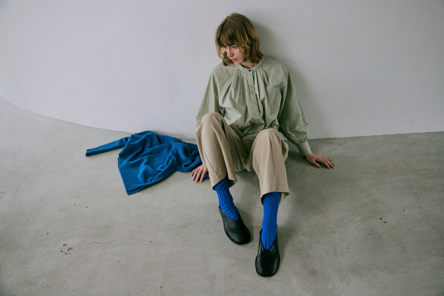 doux bleu コットンタックブラウス DB-2543-038