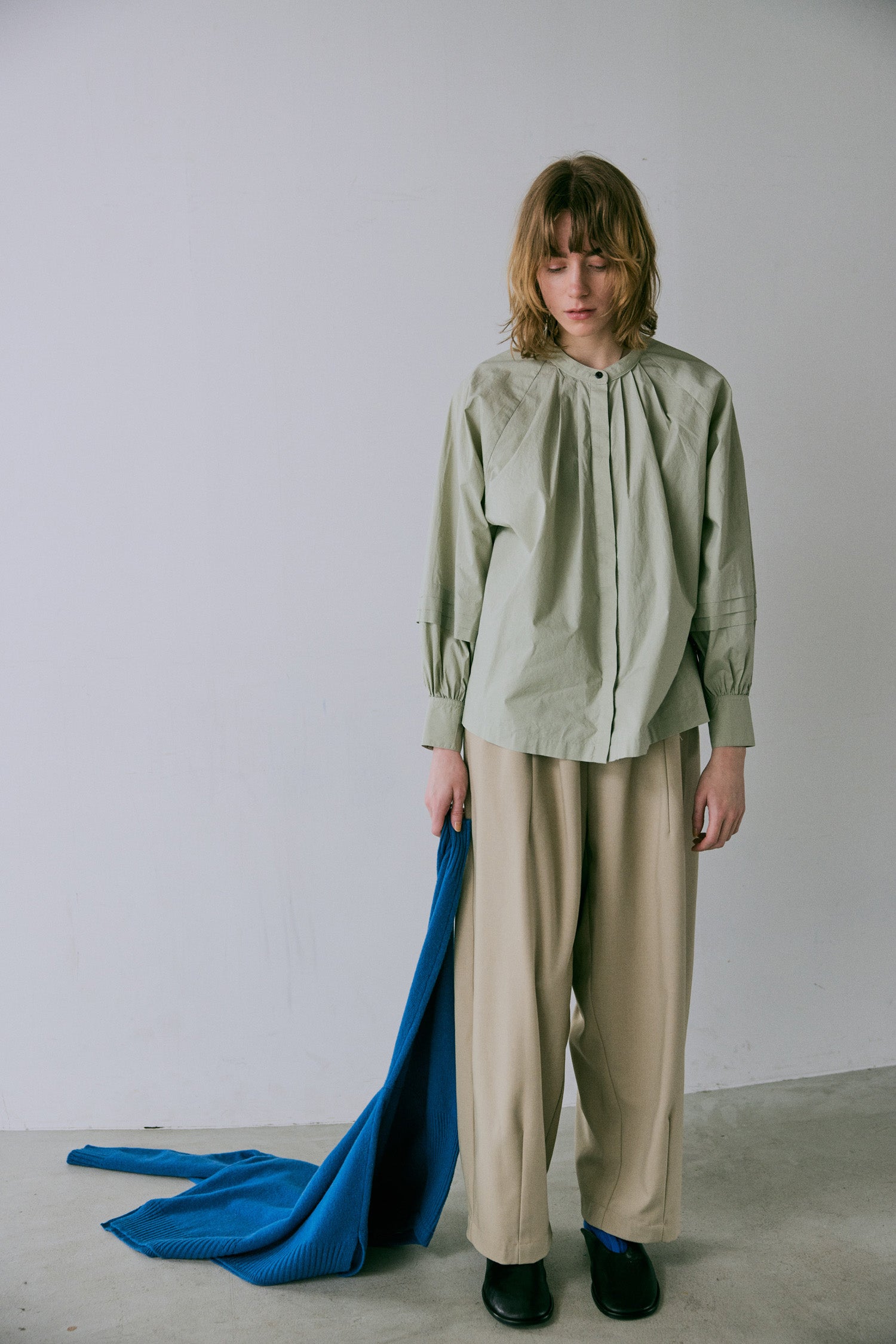 doux bleu コットンタックブラウス DB-2543-038