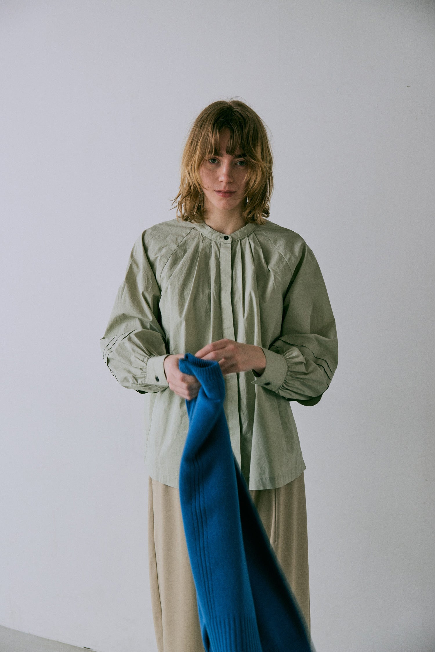doux bleu コットンタックブラウス DB-2543-038