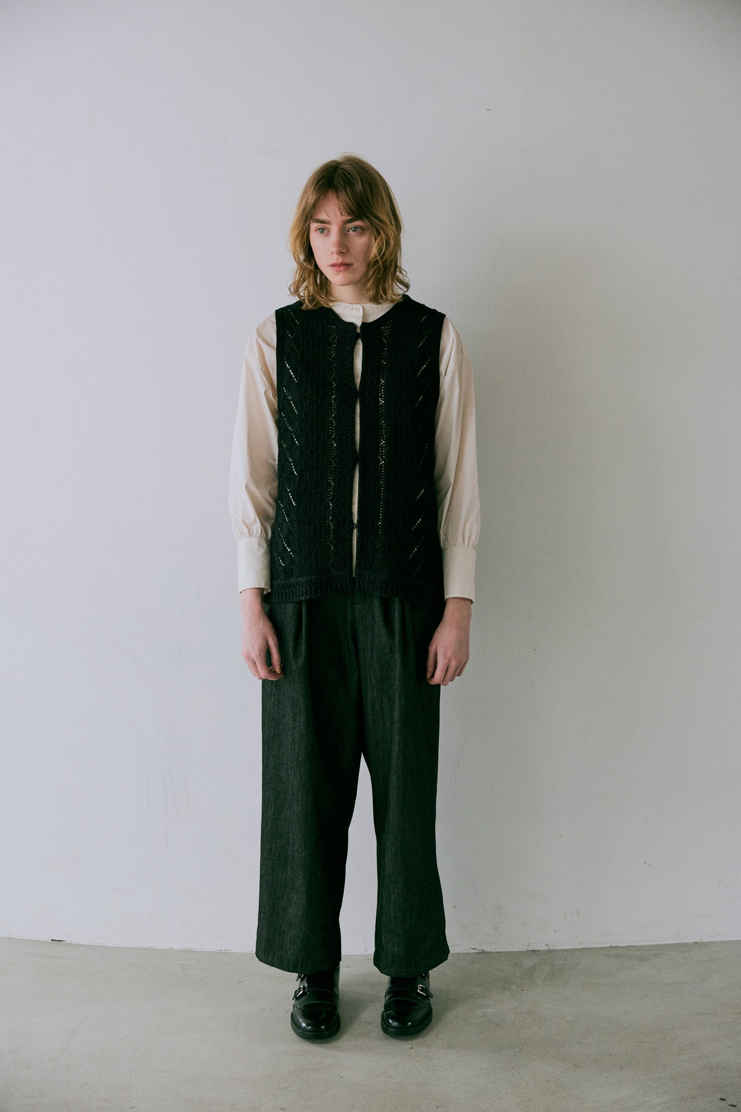 doux bleu オープンワーク ニットベスト DB-2548-022