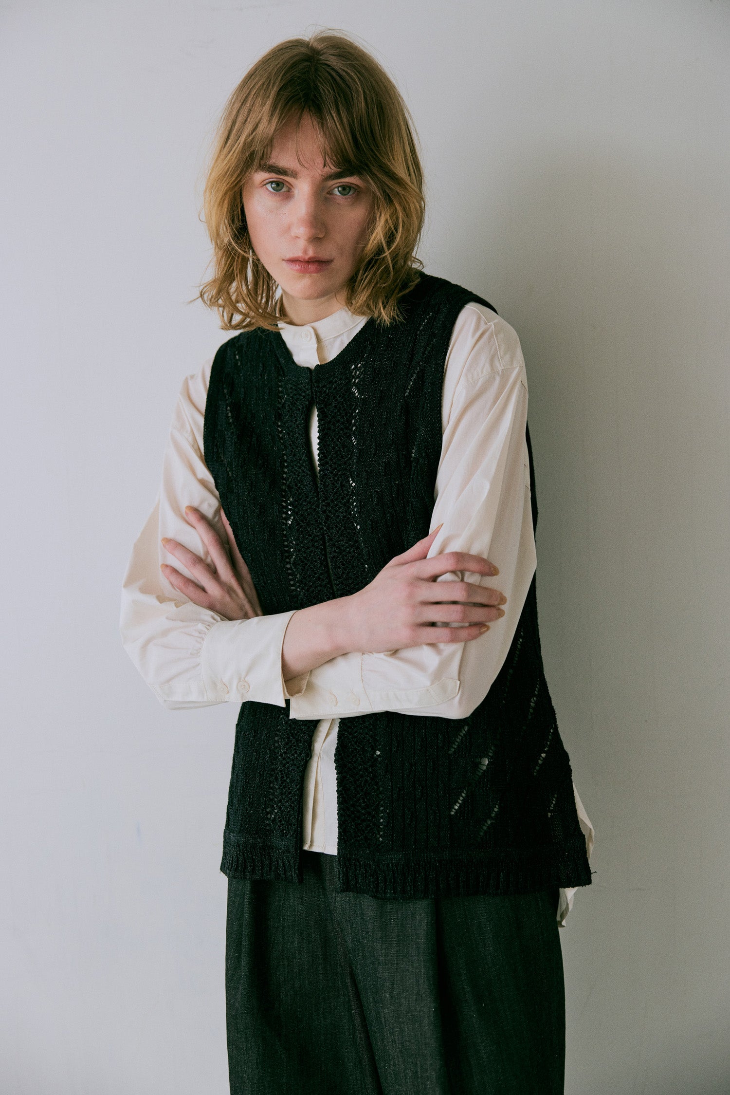 doux bleu バックギャザーシャツ DB-2543-028