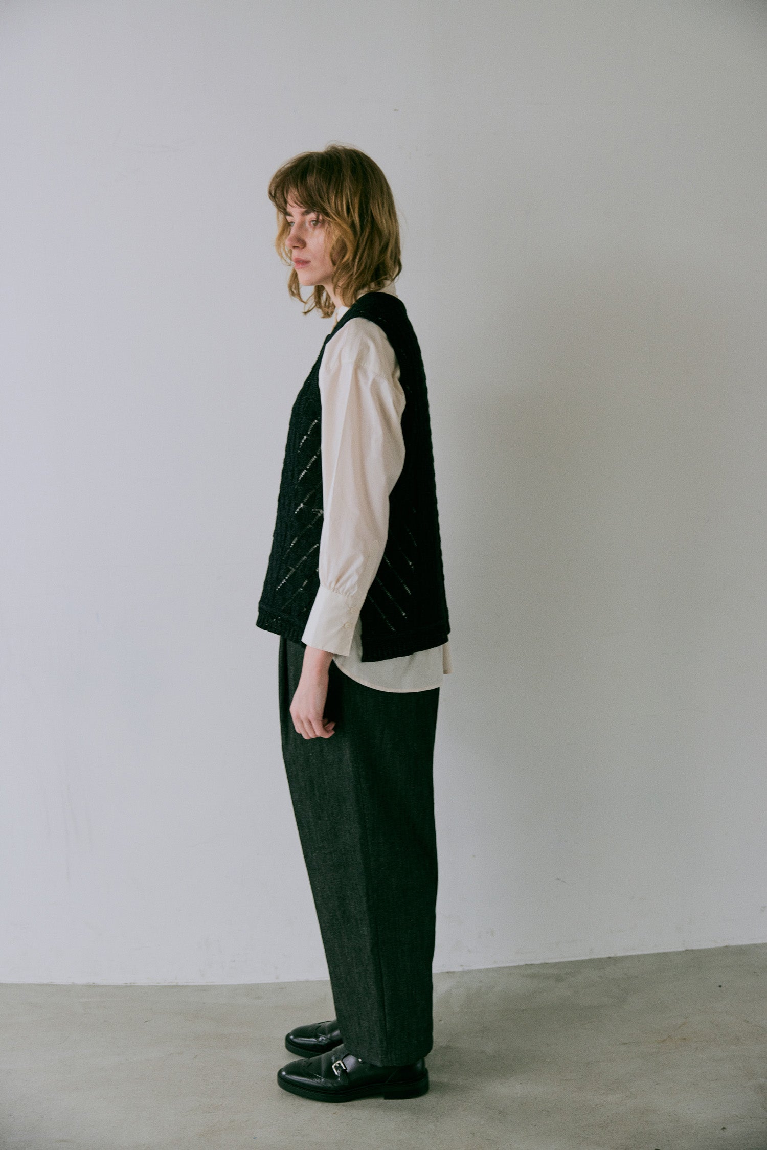 doux bleu オープンワーク ニットベスト DB-2548-022