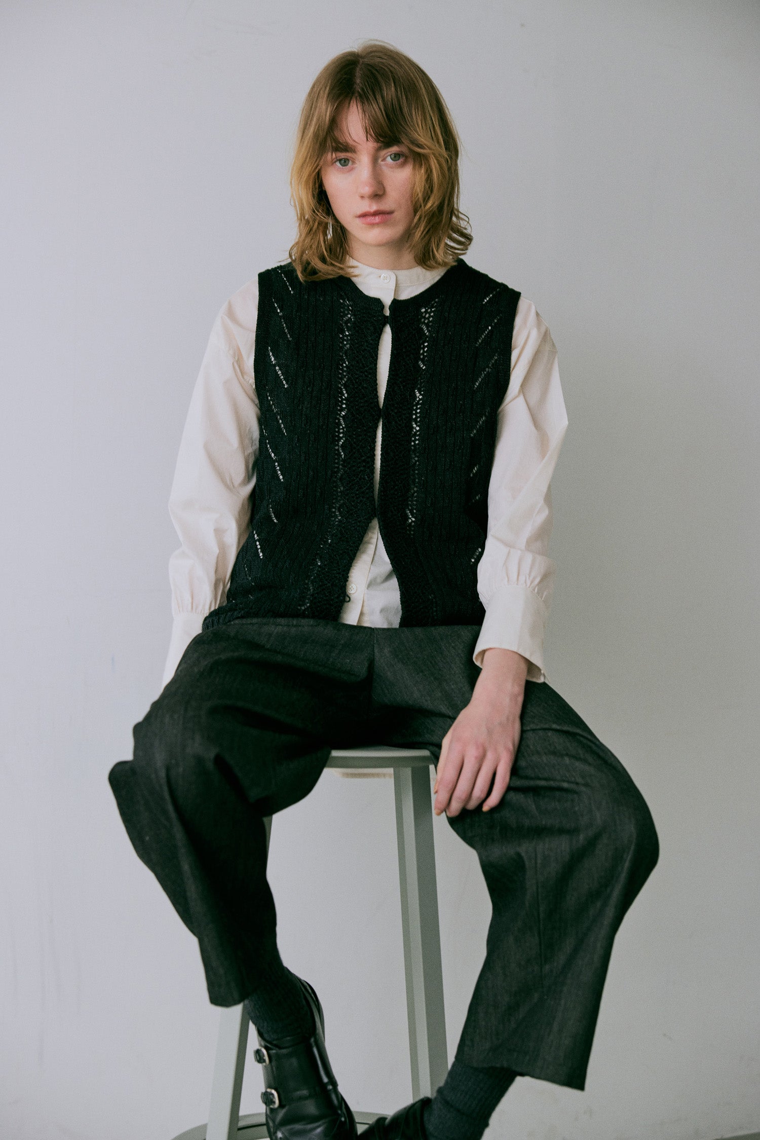 doux bleu リネンレーヨン ストライプパンツ DB-2545-015