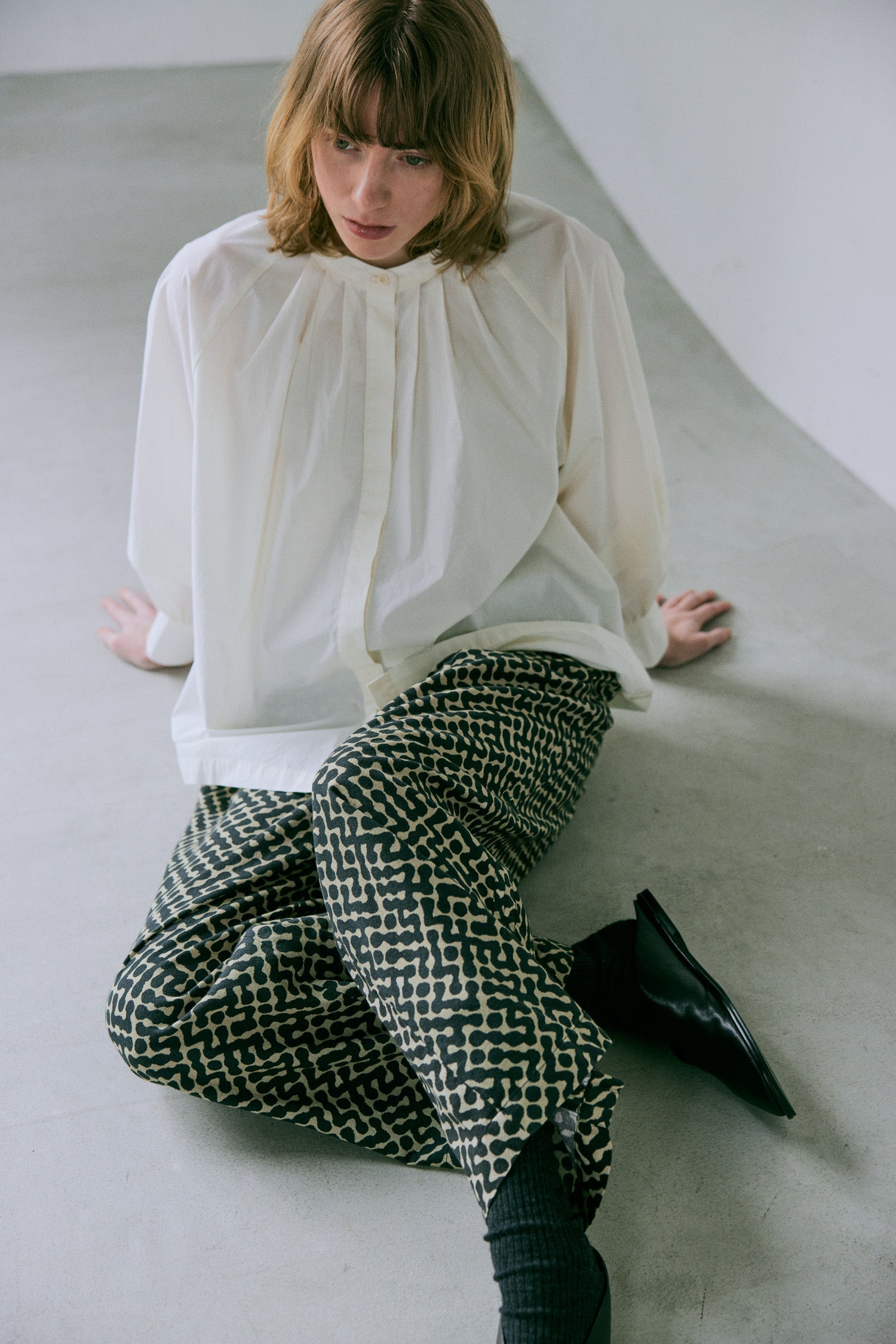 doux bleu コットンタックブラウス DB-2543-038