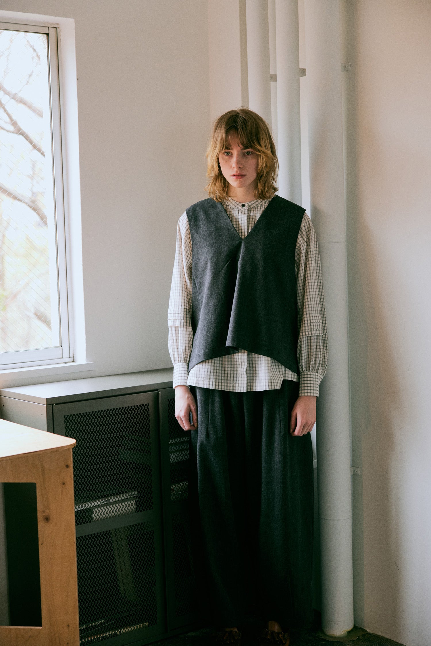 doux bleu コットンタックブラウス DB-2543-038