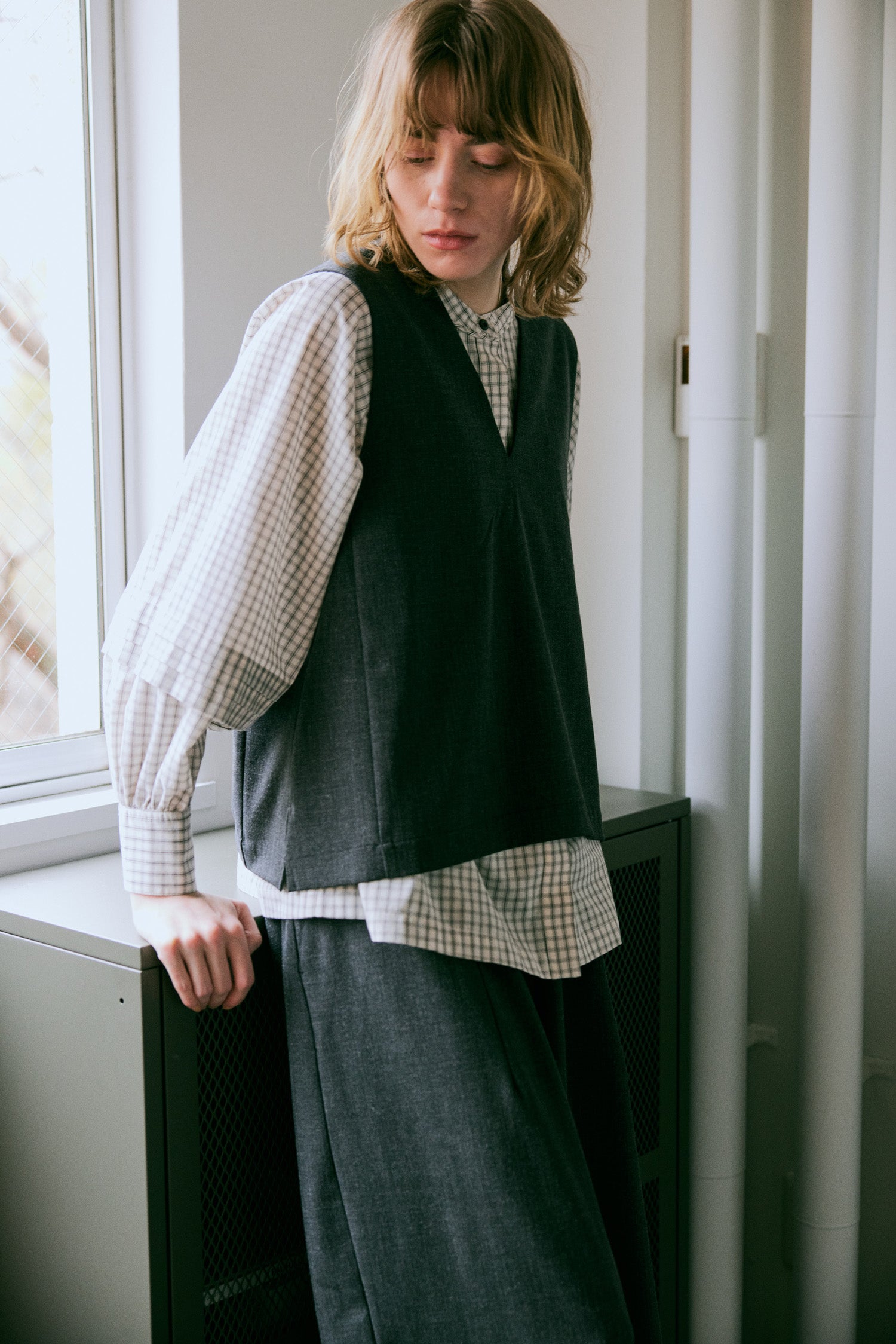 doux bleu コットンタックブラウス DB-2543-038