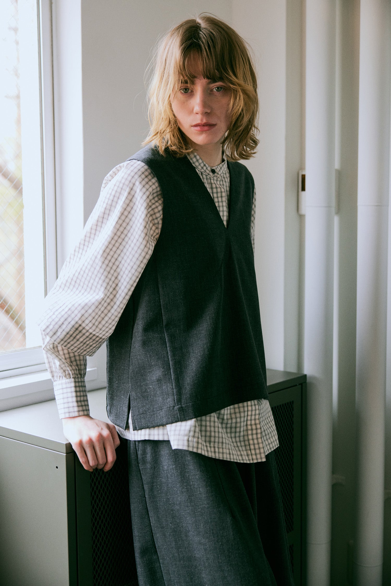 doux bleu コットンタックブラウス DB-2543-038