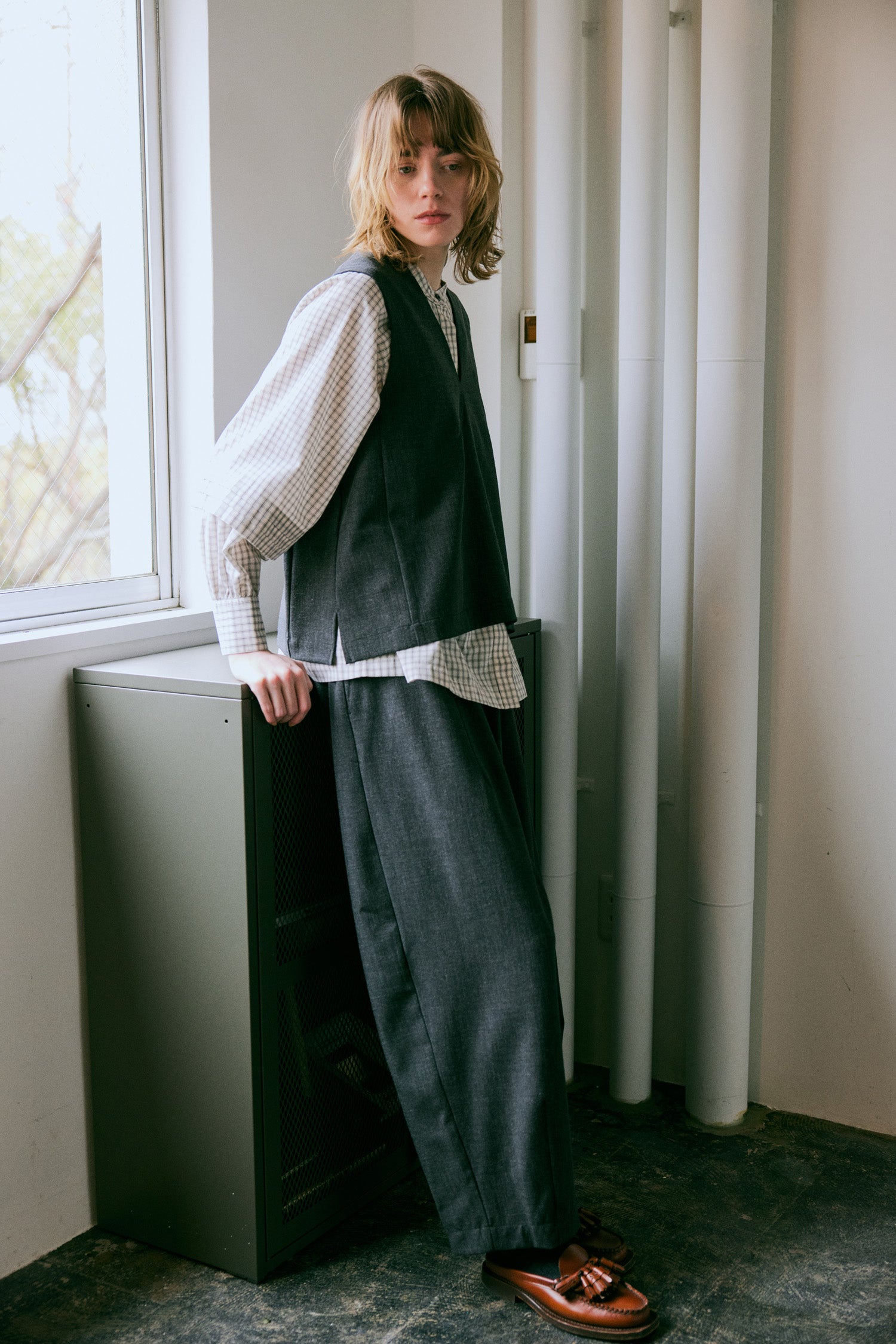 doux bleu タックボリュームパンツ DB-2545-024