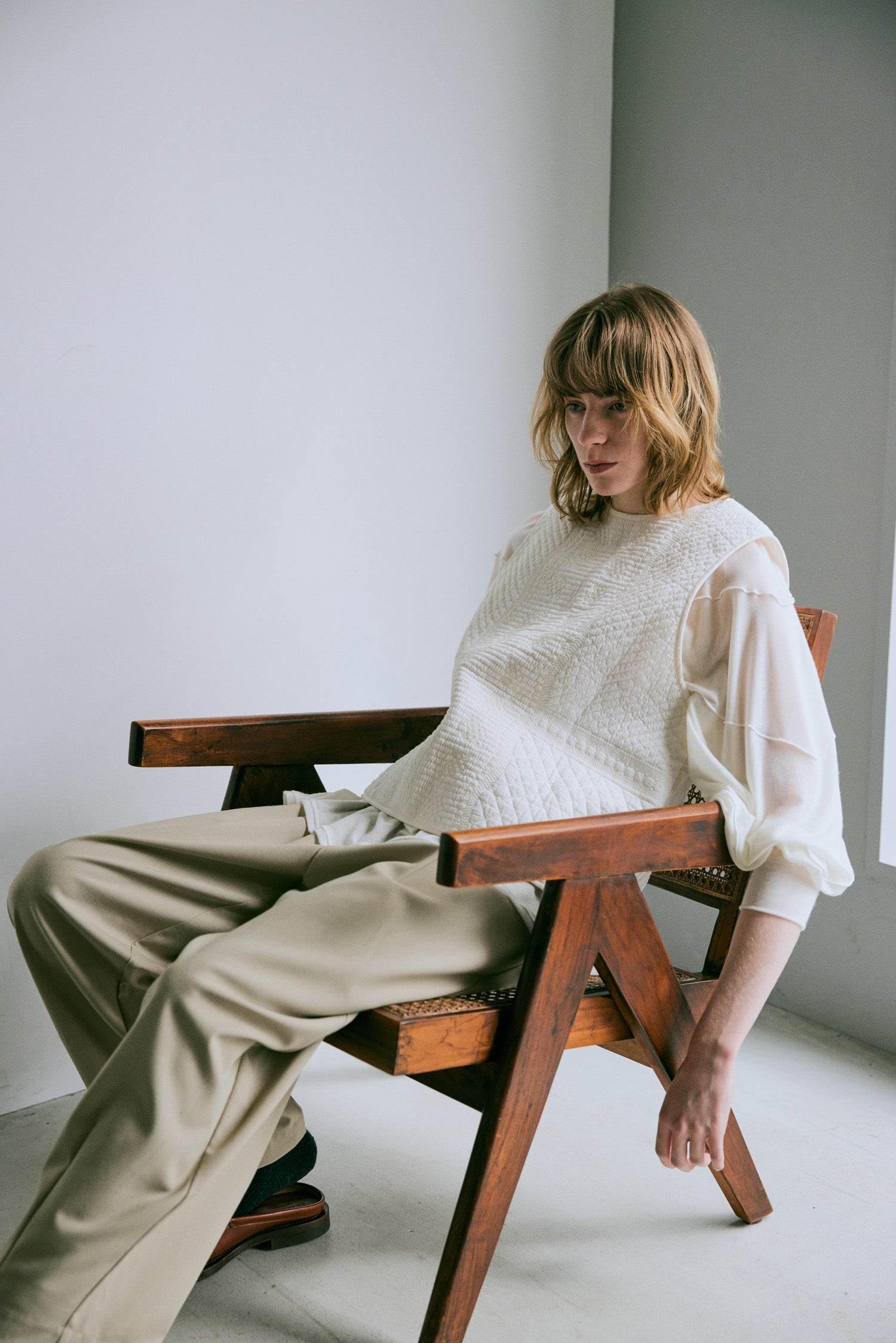 \再入荷/doux bleu インドキルト刺繍 2WAYベスト DB-2548-033