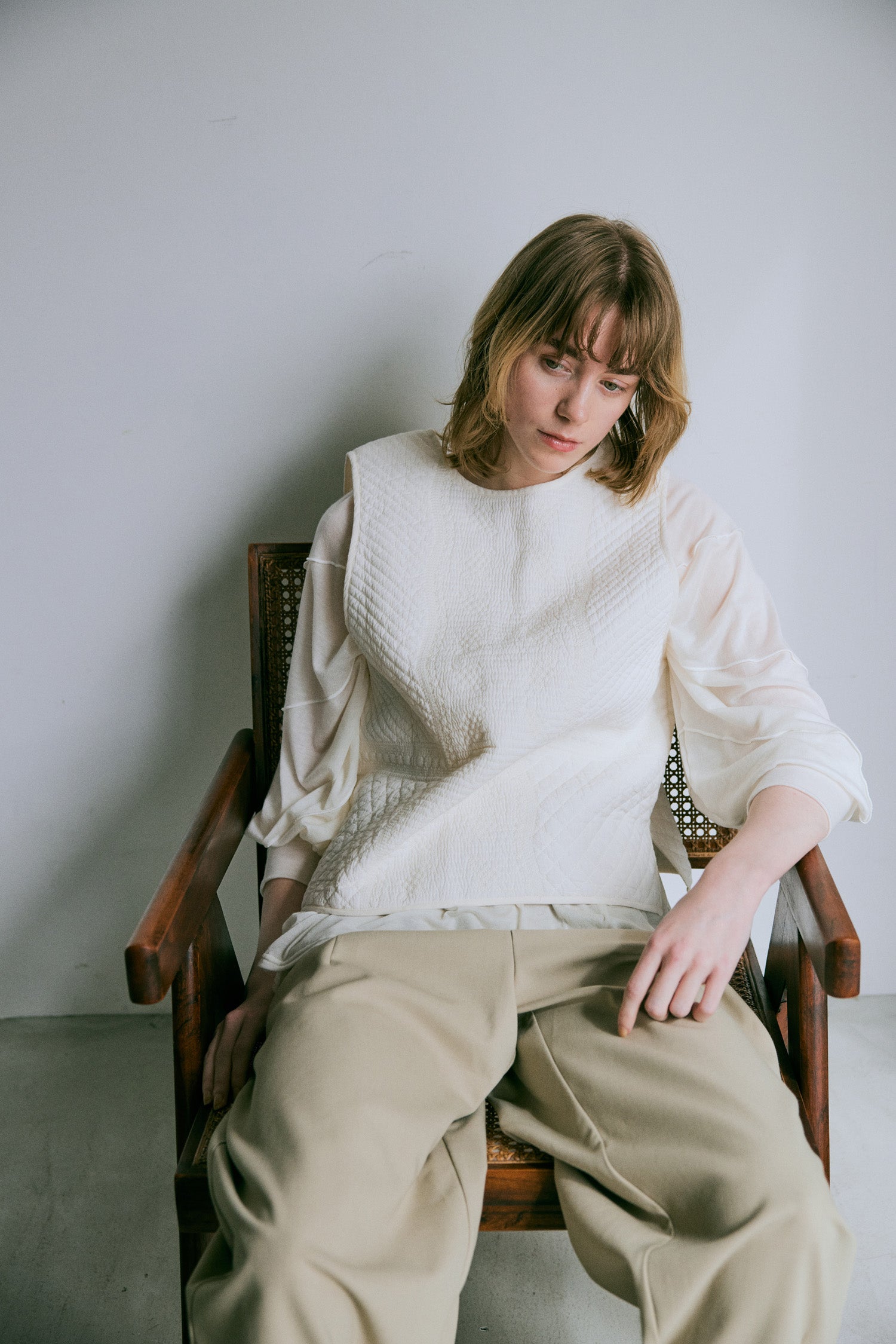 \再入荷/doux bleu インドキルト刺繍 2WAYベスト DB-2548-033